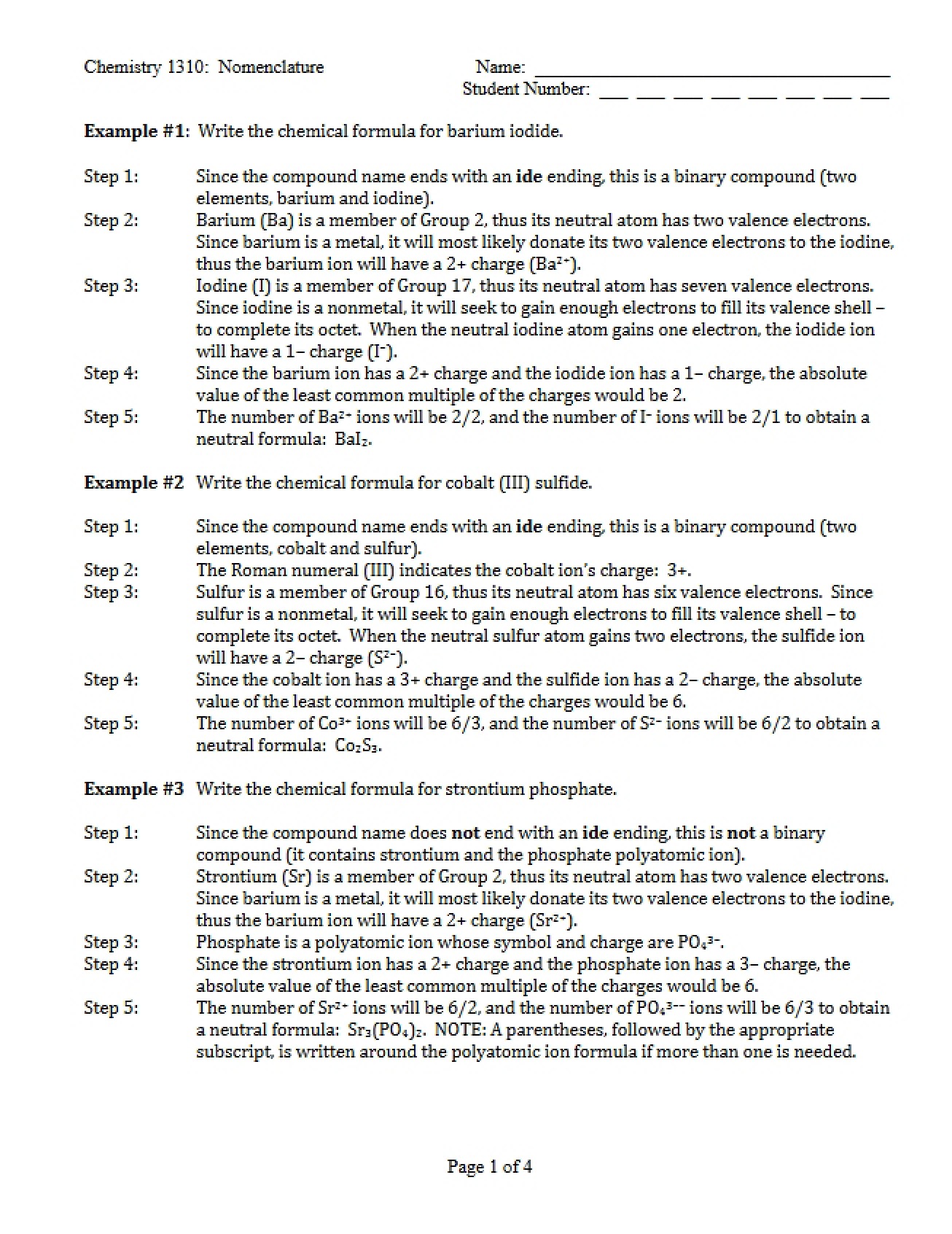 Chemistry Nomenclature