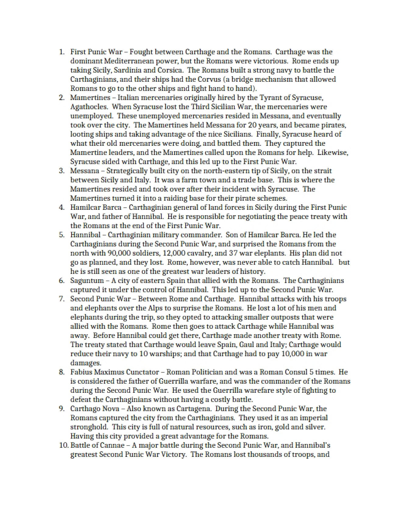 Account of the First Punic War