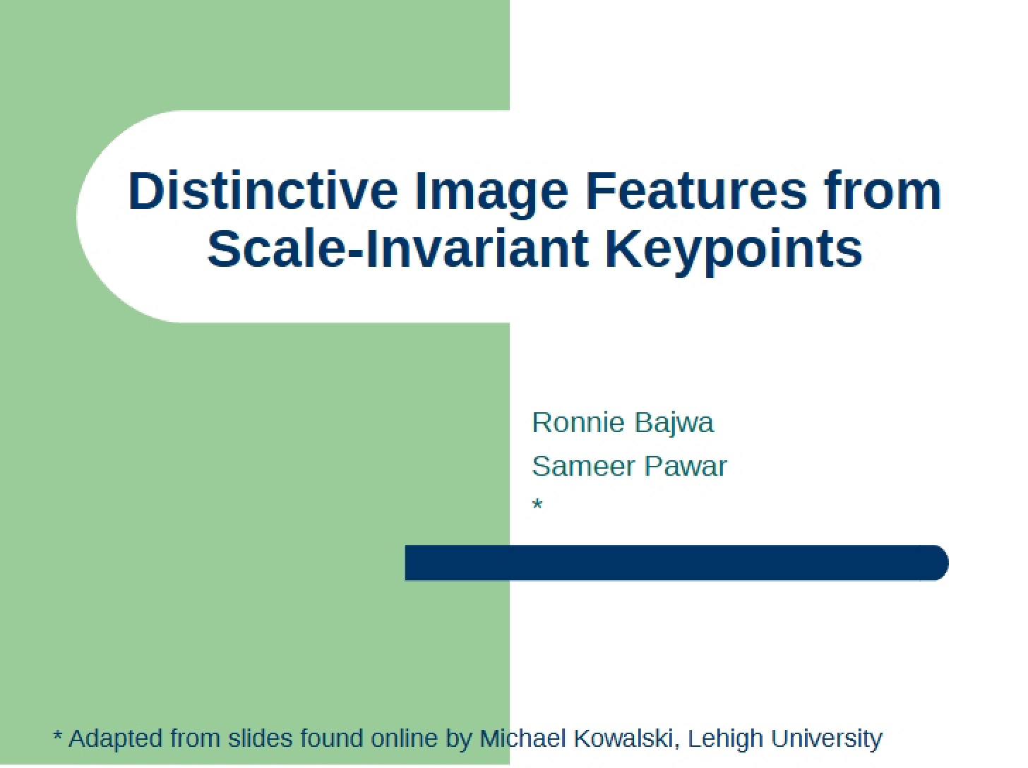 Scale-Invariant Keypoints Distinctive Image Features
