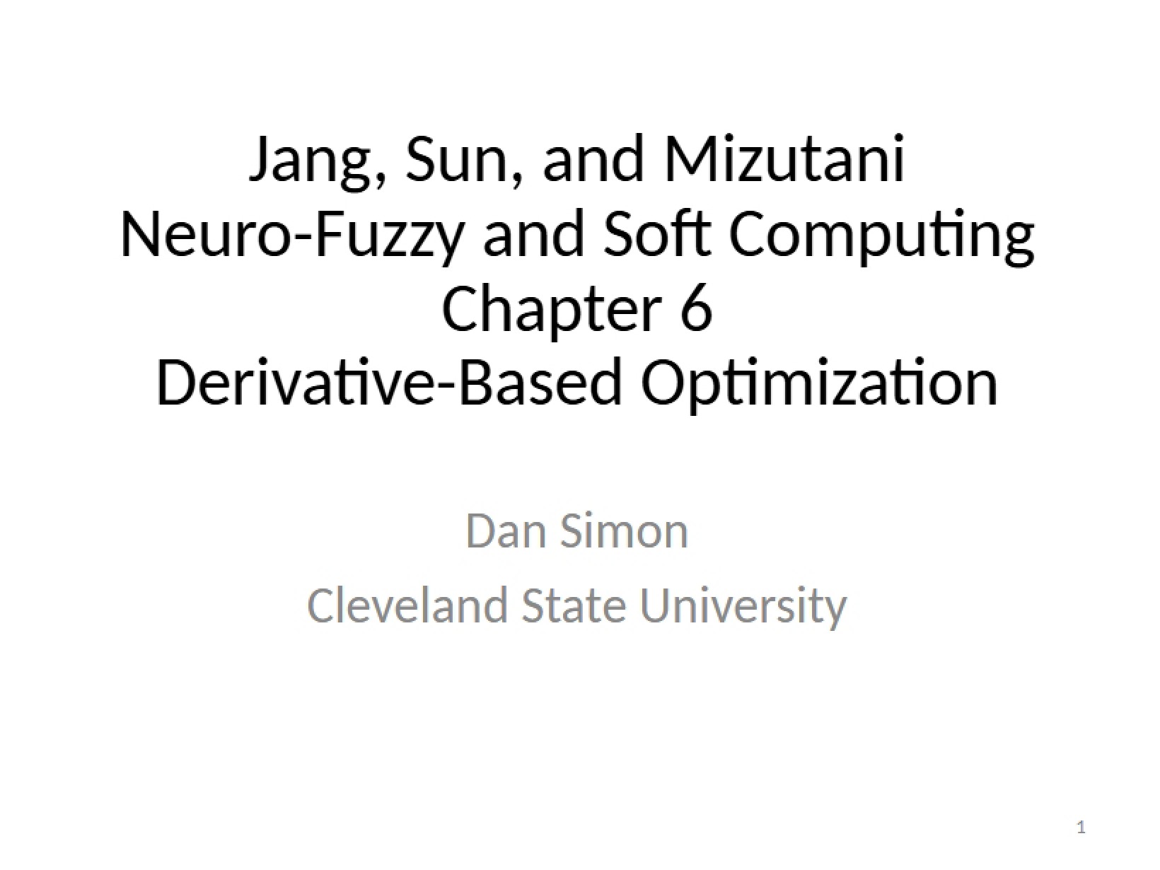 Optimization via Derivatives