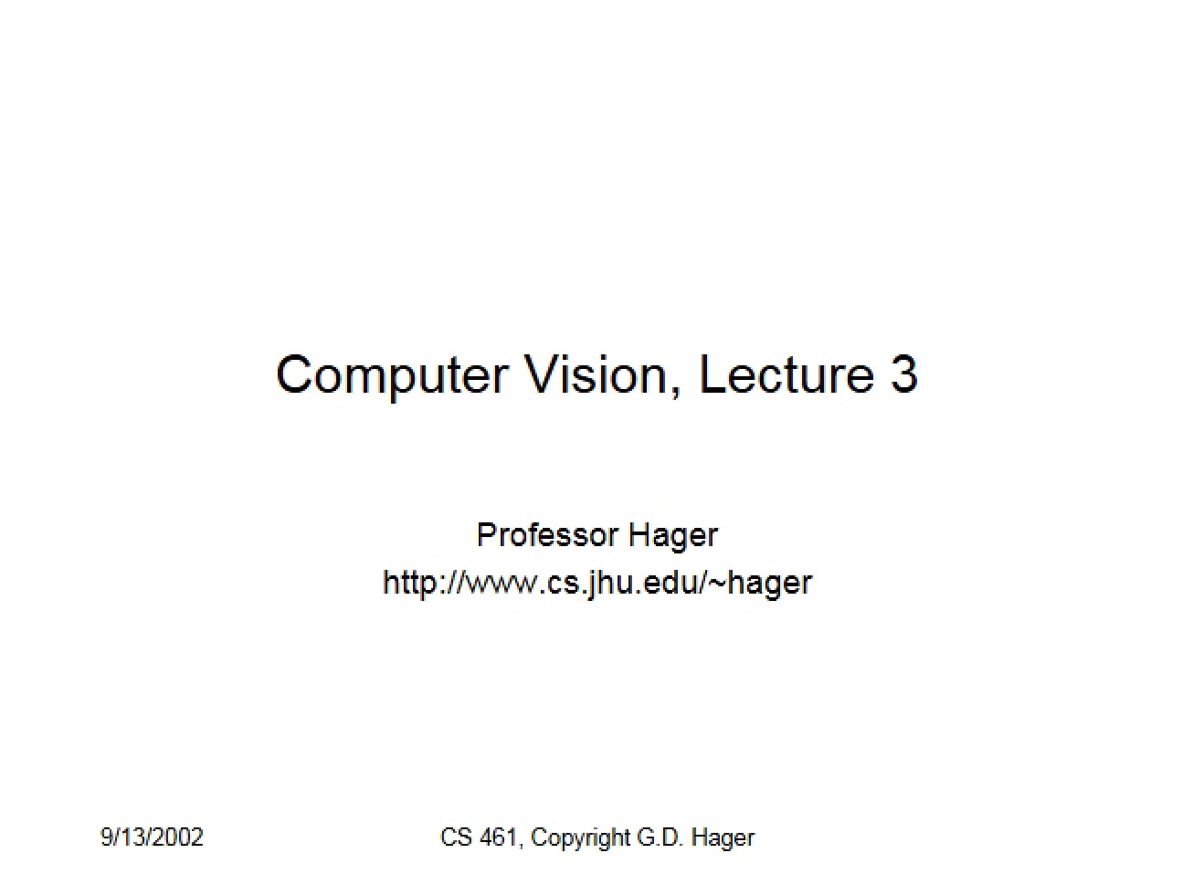 Lecture 3 Computer Vision