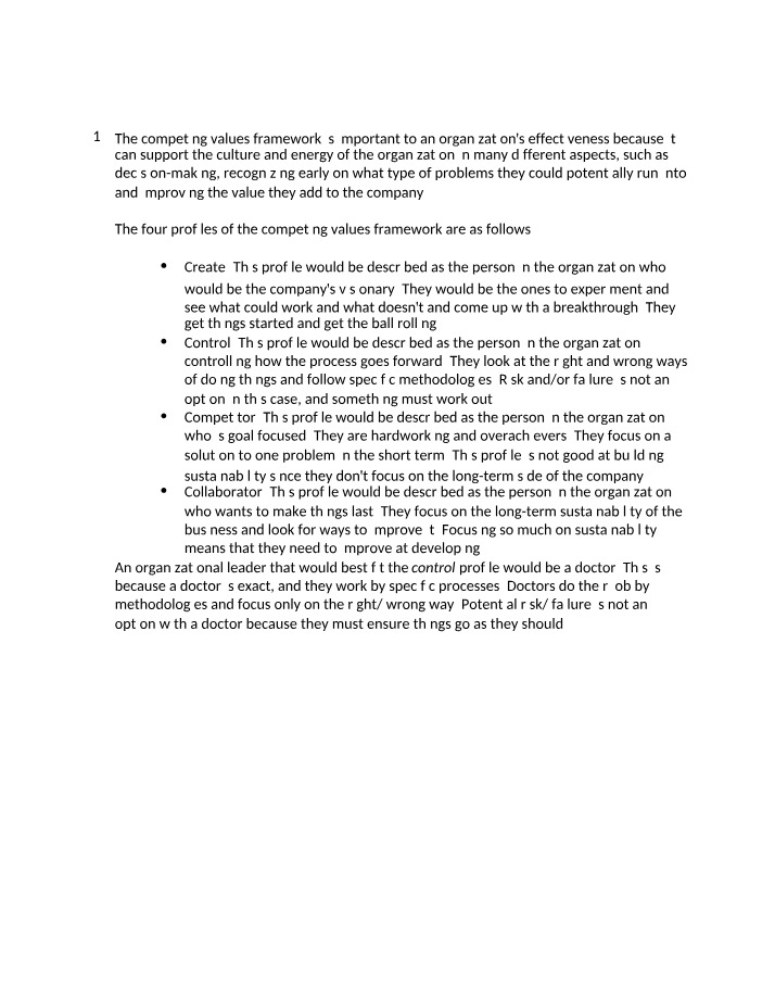 Importance of the Competing Values Framework