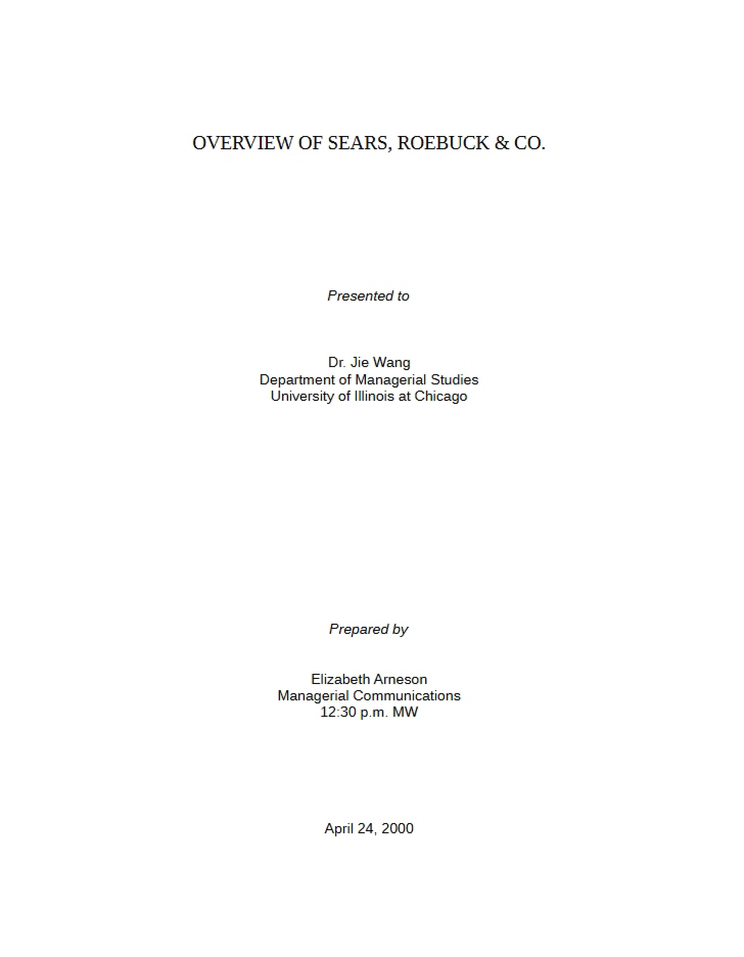 Sears Case Study