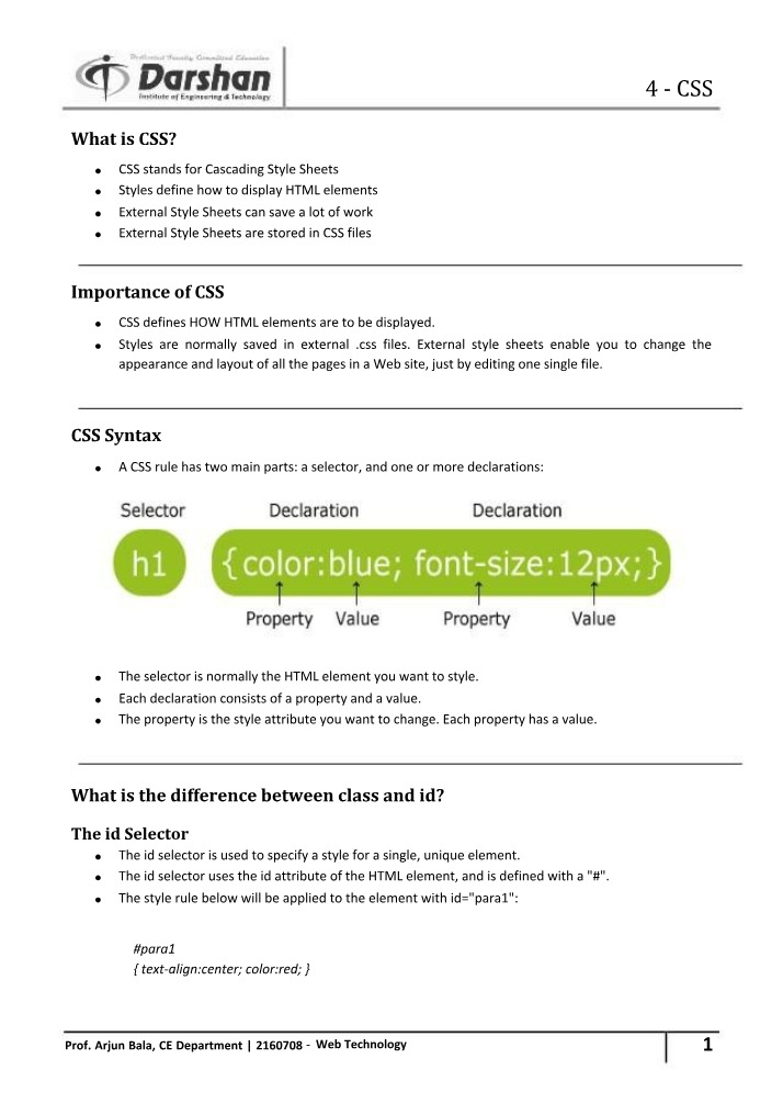 Introduction to Cascading Style Sheets (CSS)
