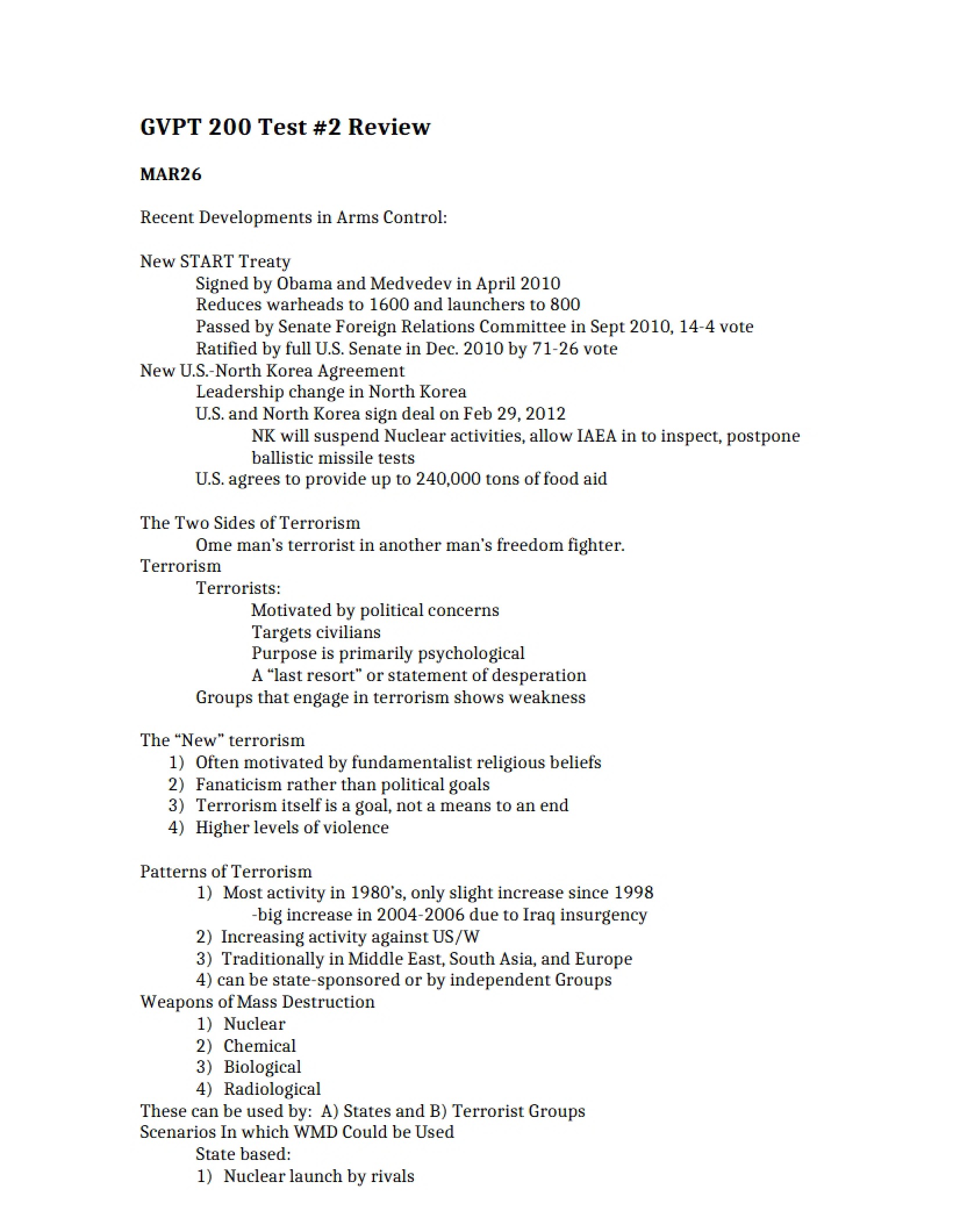 Review Material for Second Test