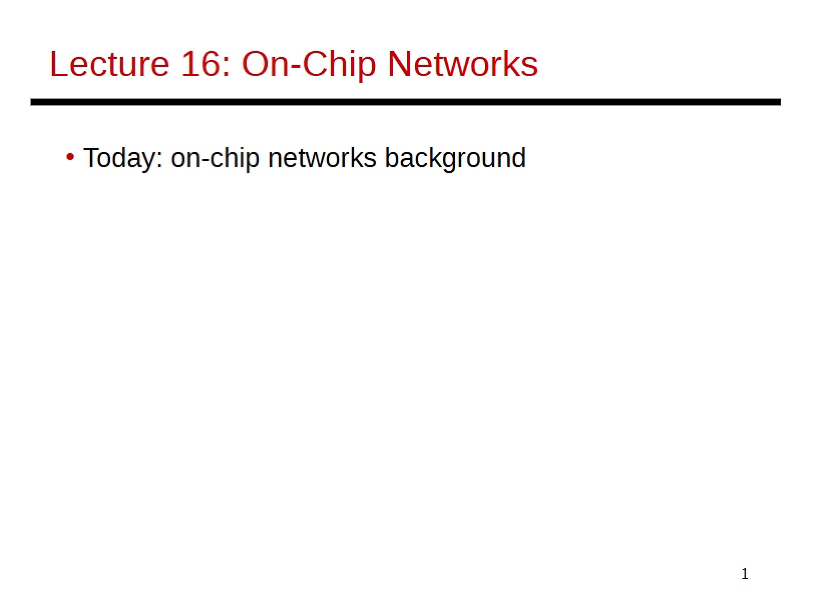 Network on Chip Architectures