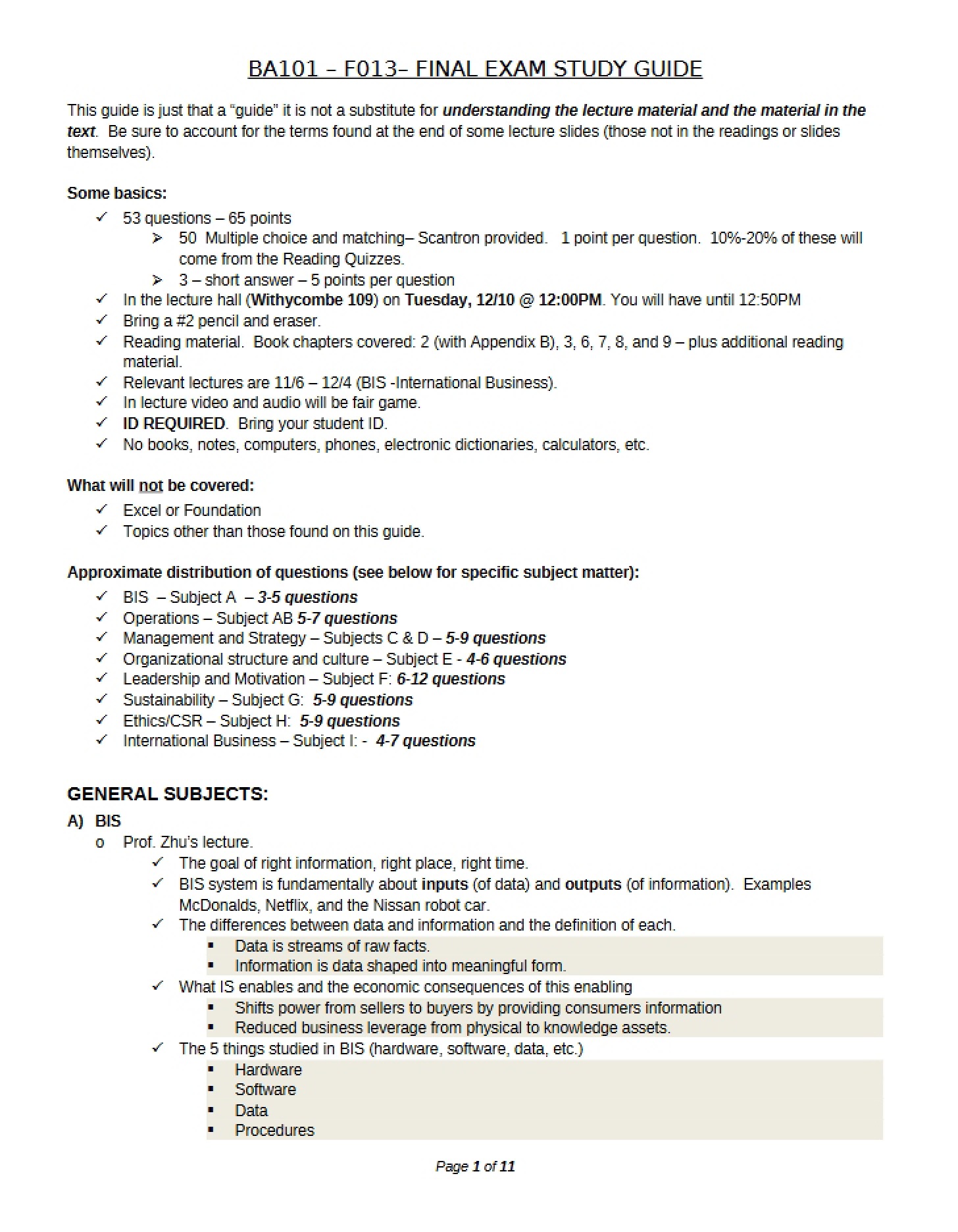 Examination at Term End