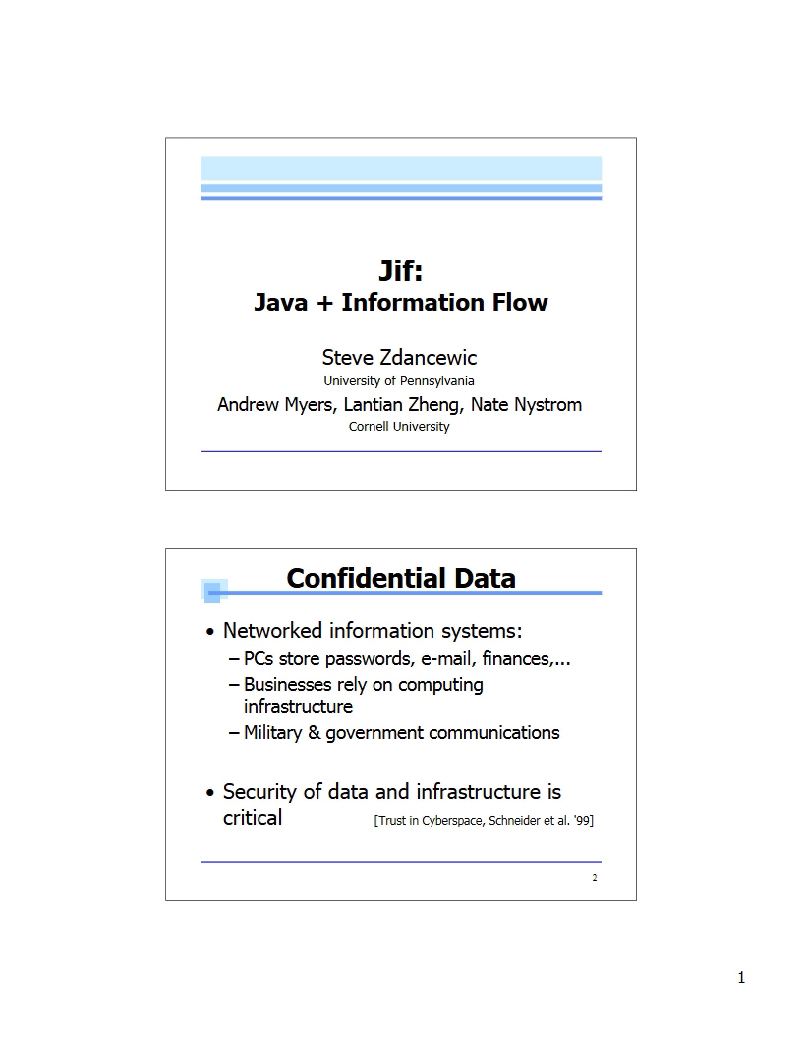 Information Flow in Java