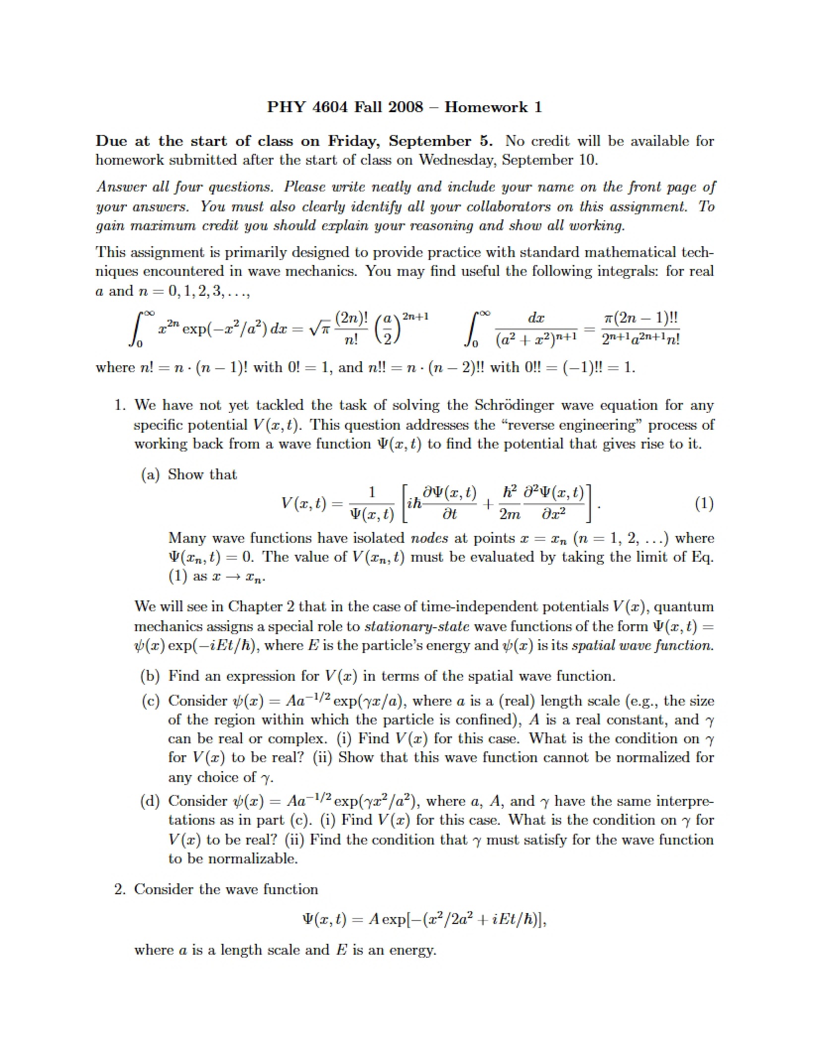 First Homework Assignment