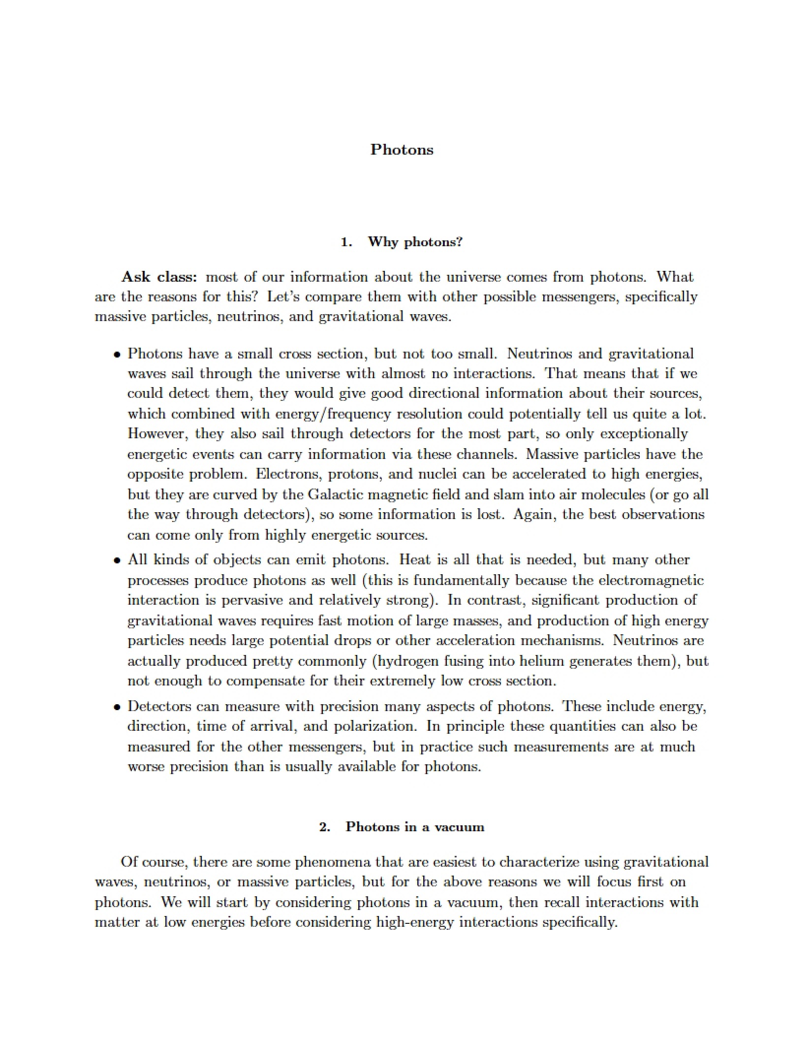 Photons Overview