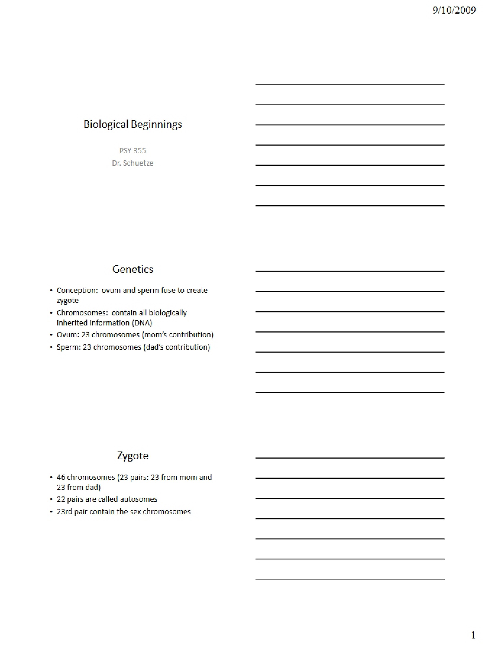 Beginnings Biological
