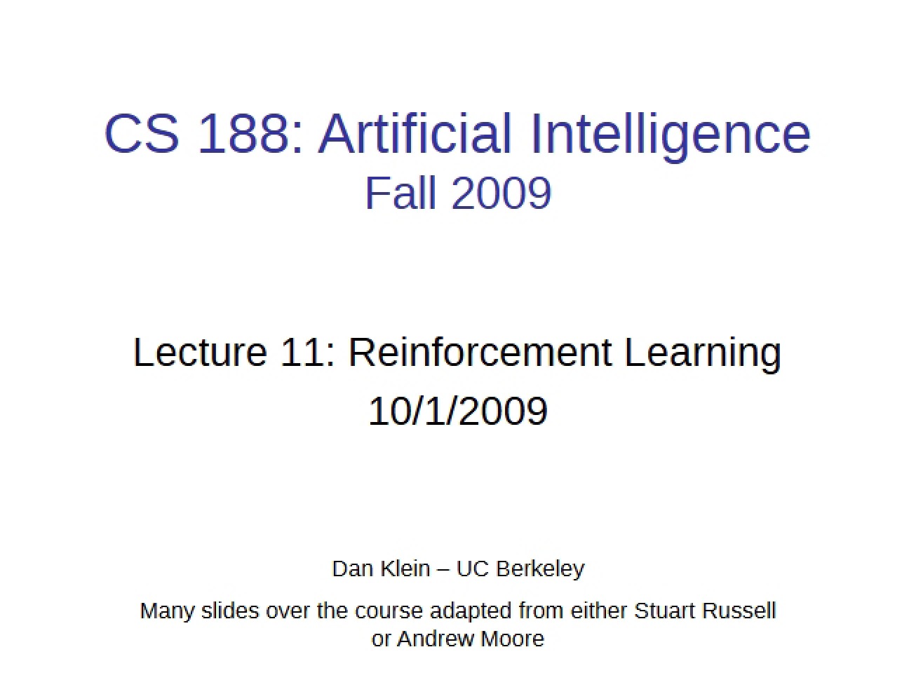 Reinforcement Learning Lecture 11
