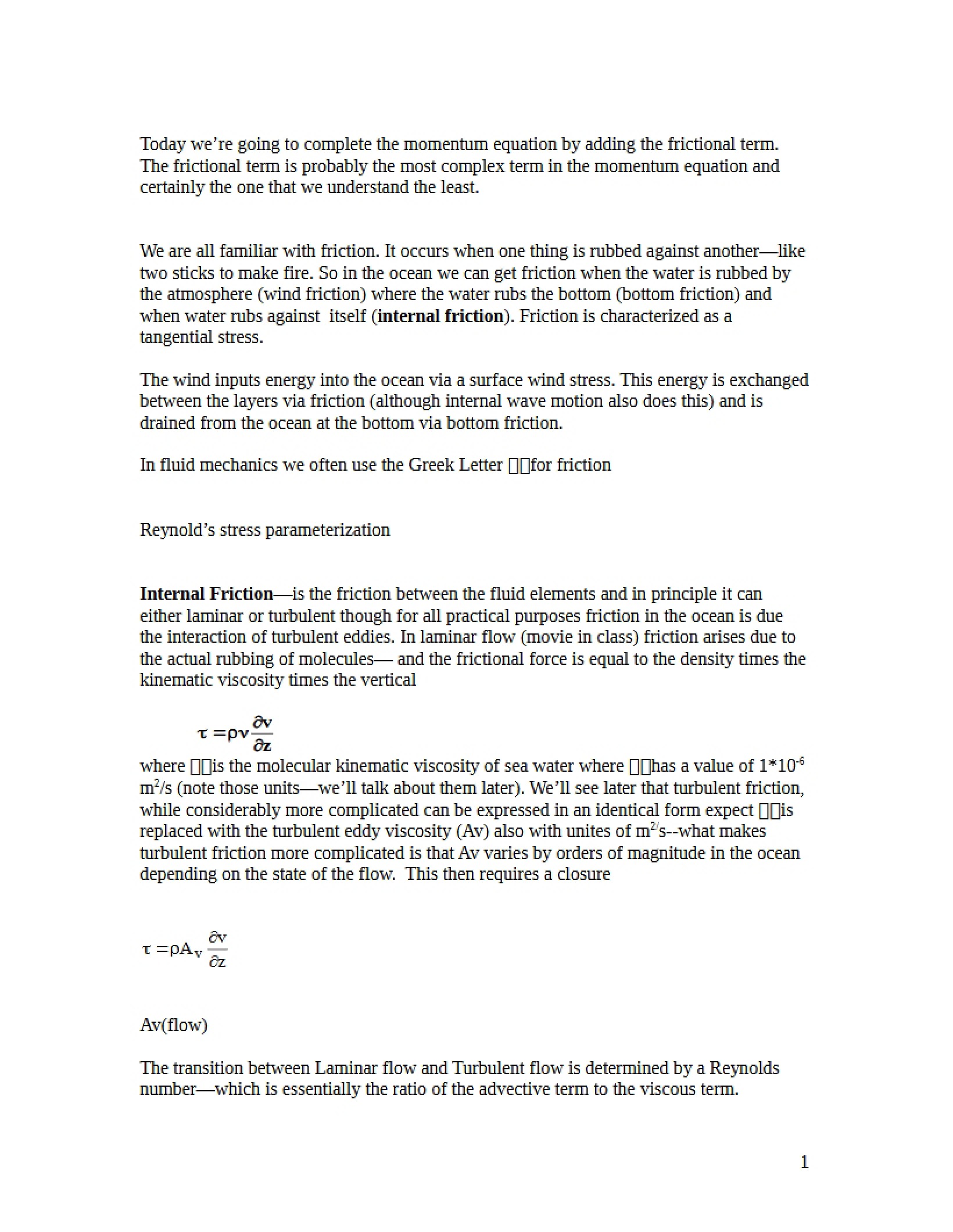 Friction Concepts