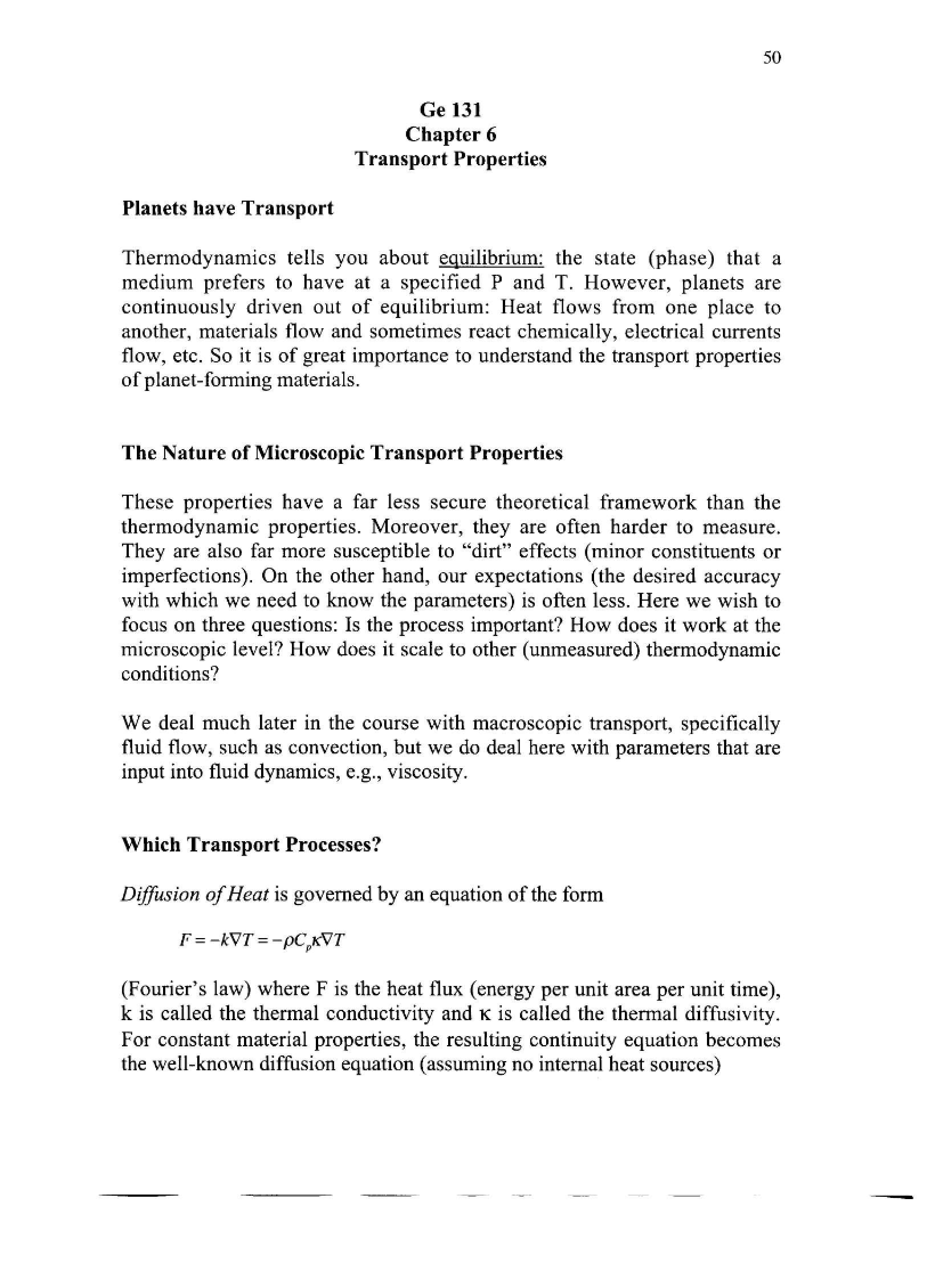 Properties of Transport