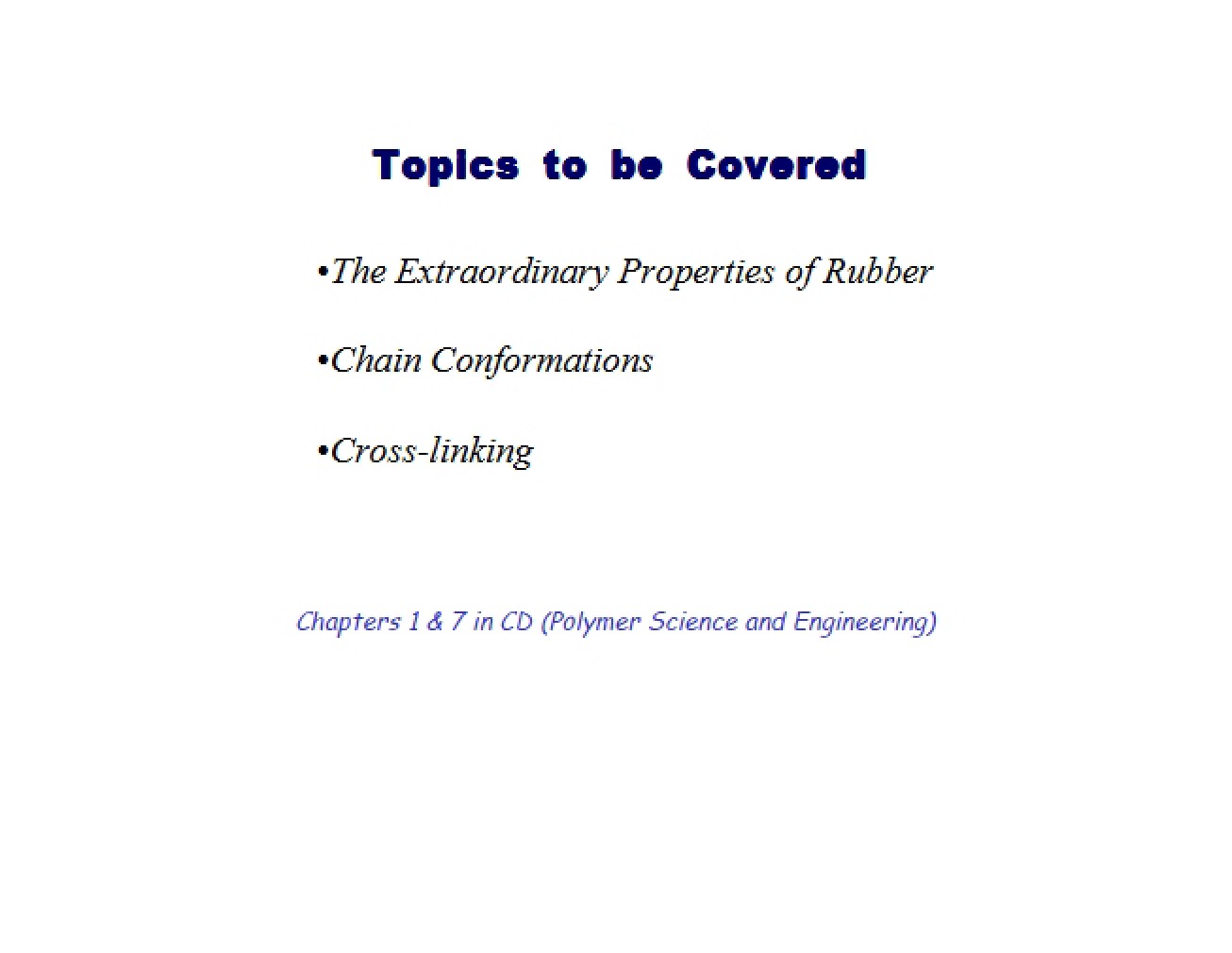 Fifth Lecture Notes