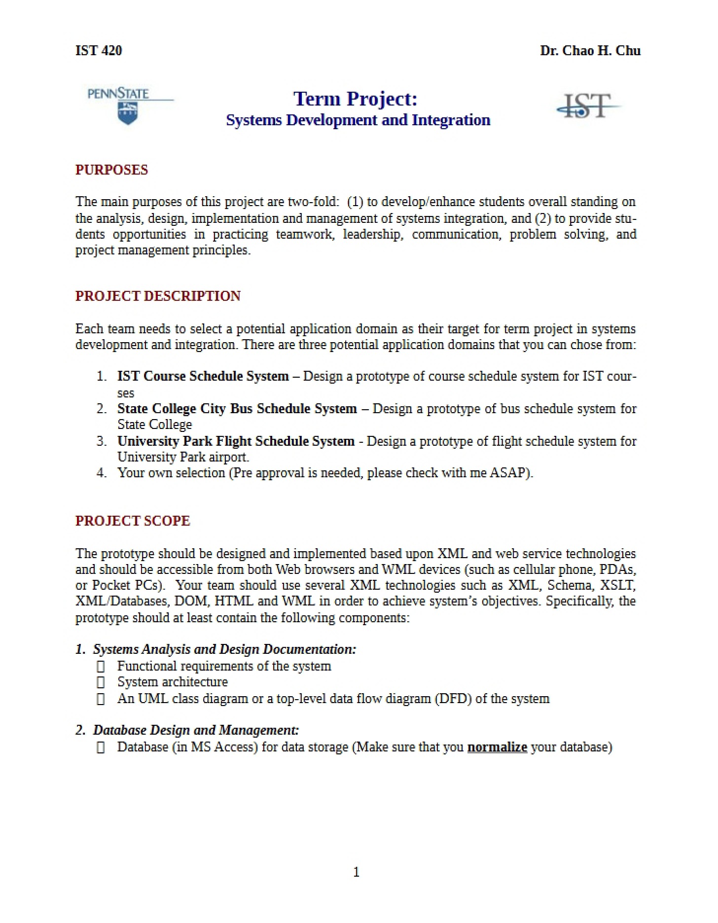 Integration and Development of Systems