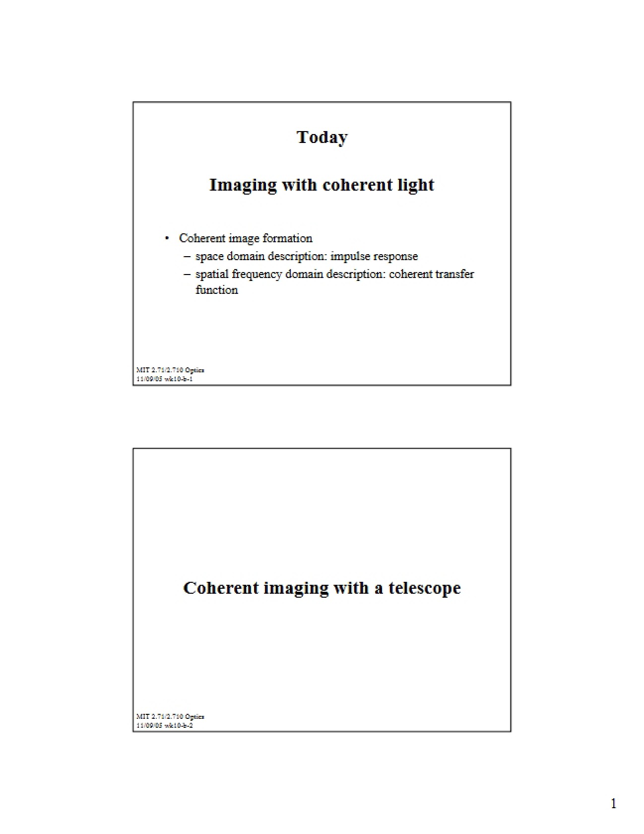Coherent Light Imaging