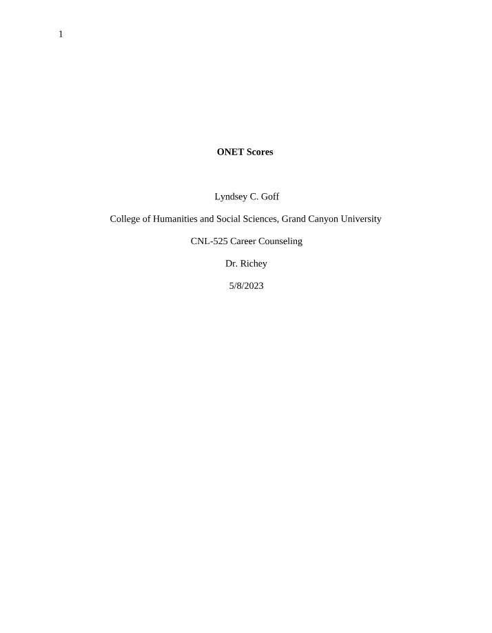 ONET Assessment Scores