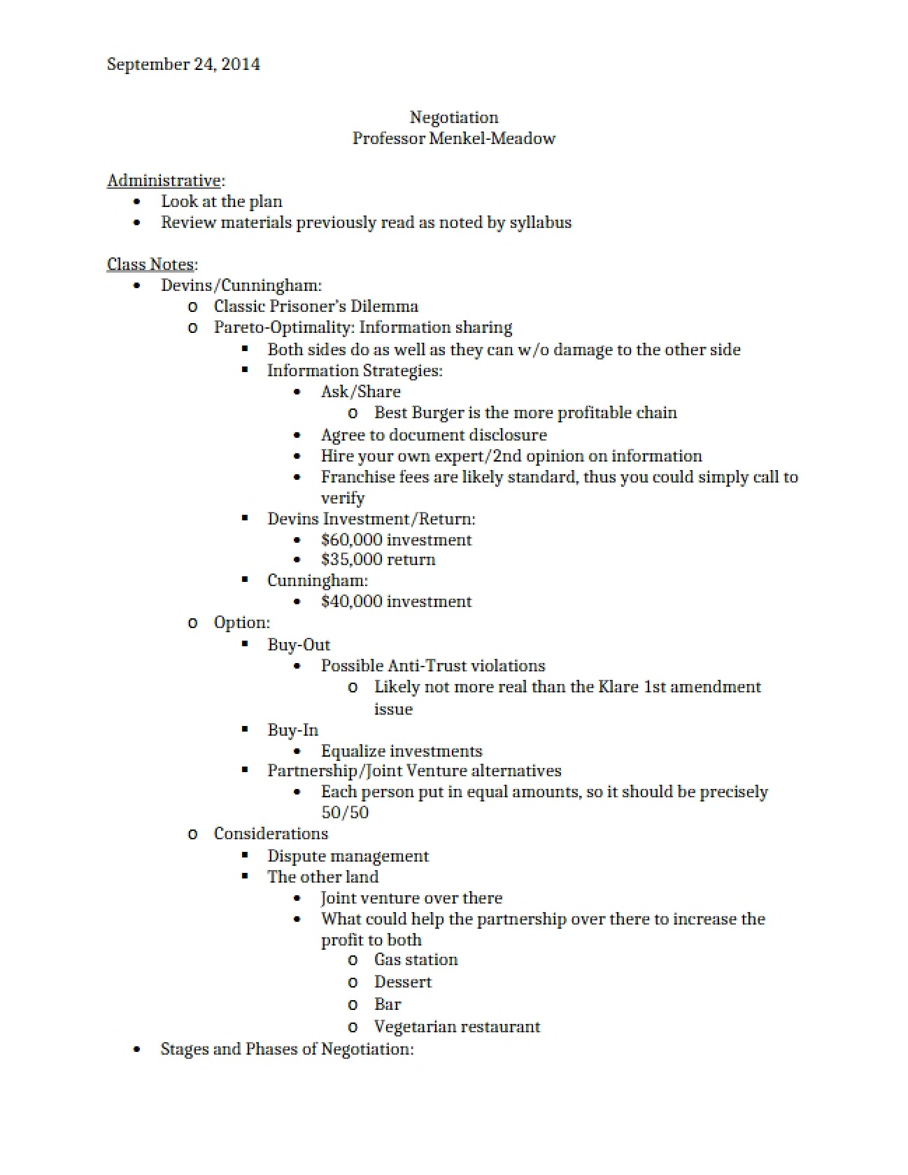 Fundamentals of Negotiation