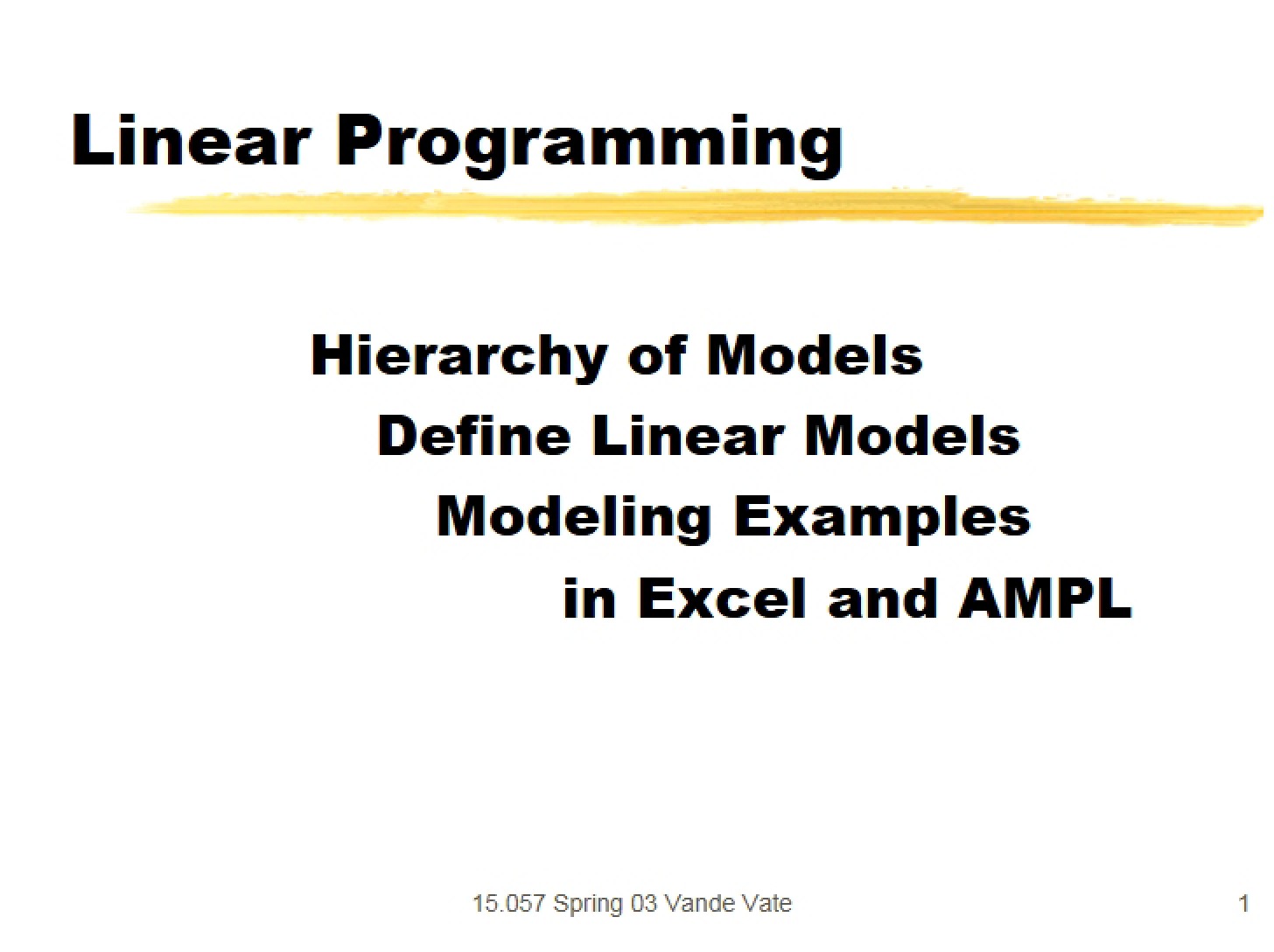 Programming (Linear)