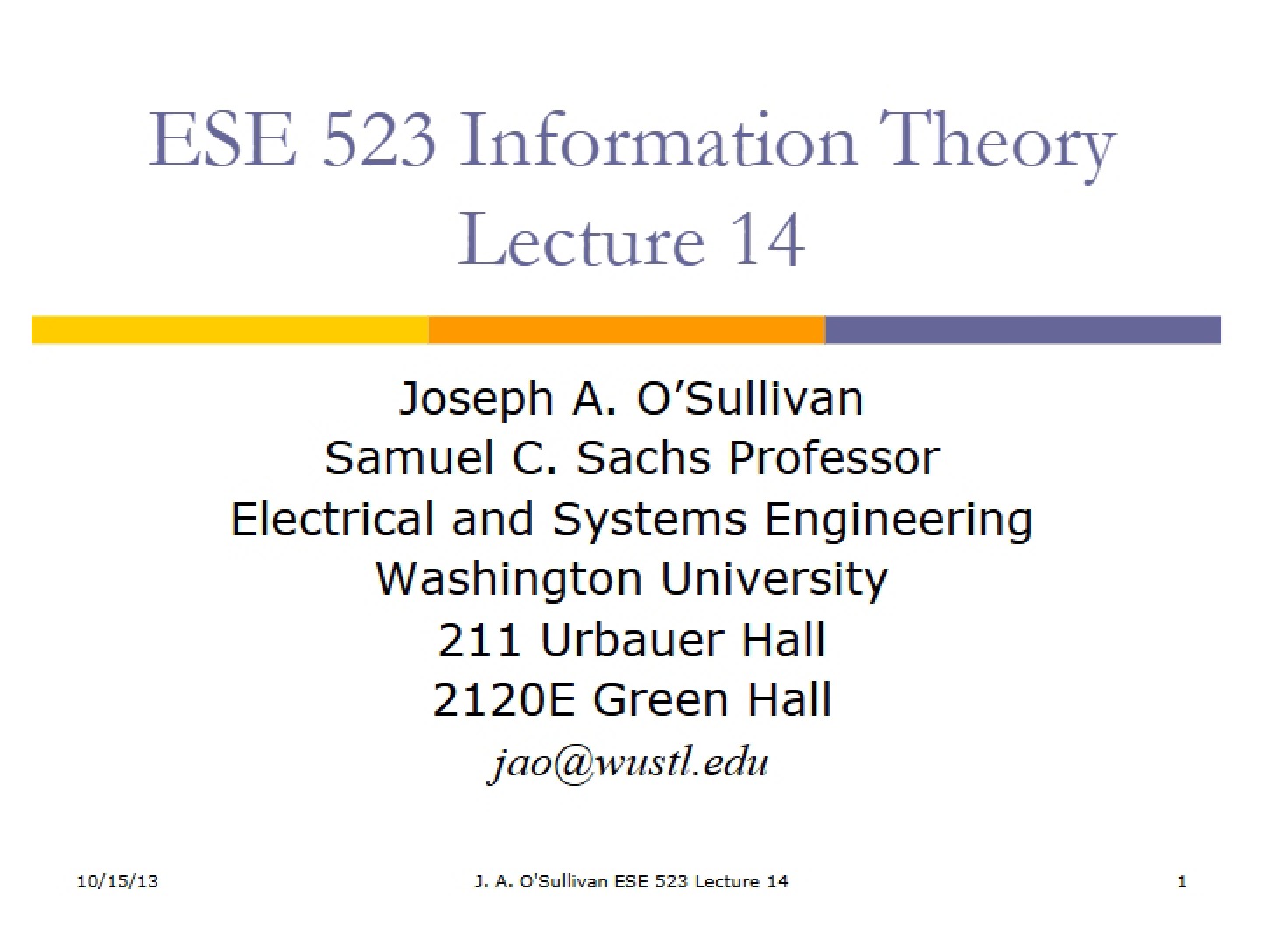 2013 Lecture Twelve