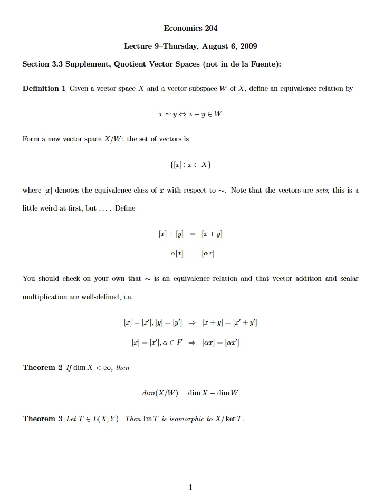 Course Lecture Notes
