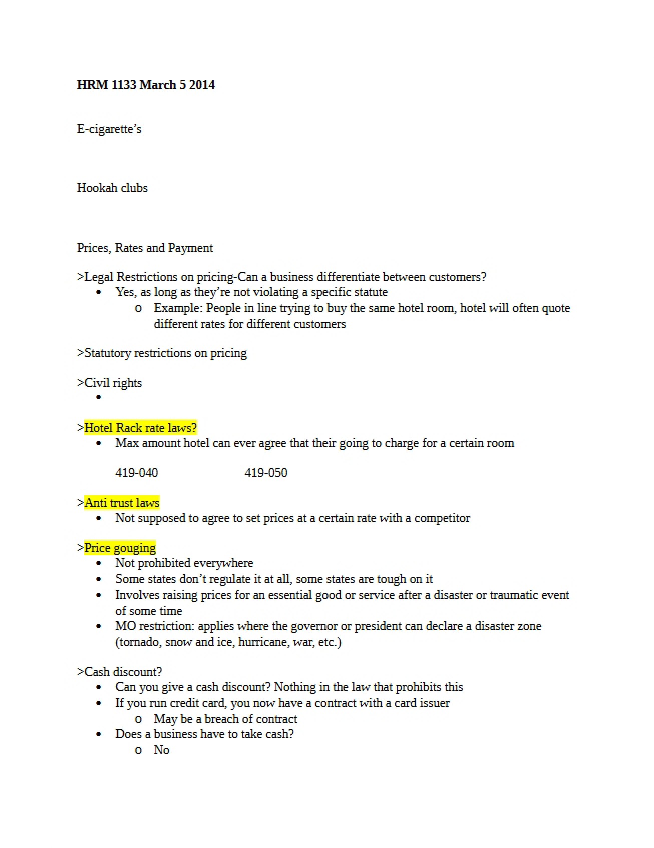 Lecture 14 Notes dated March 5