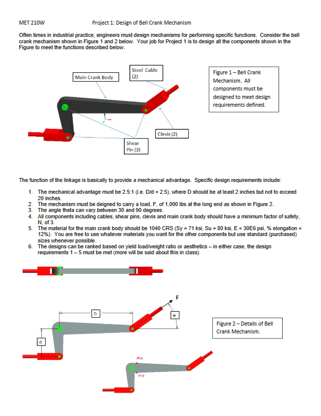 Bell Crank Mechanism Design