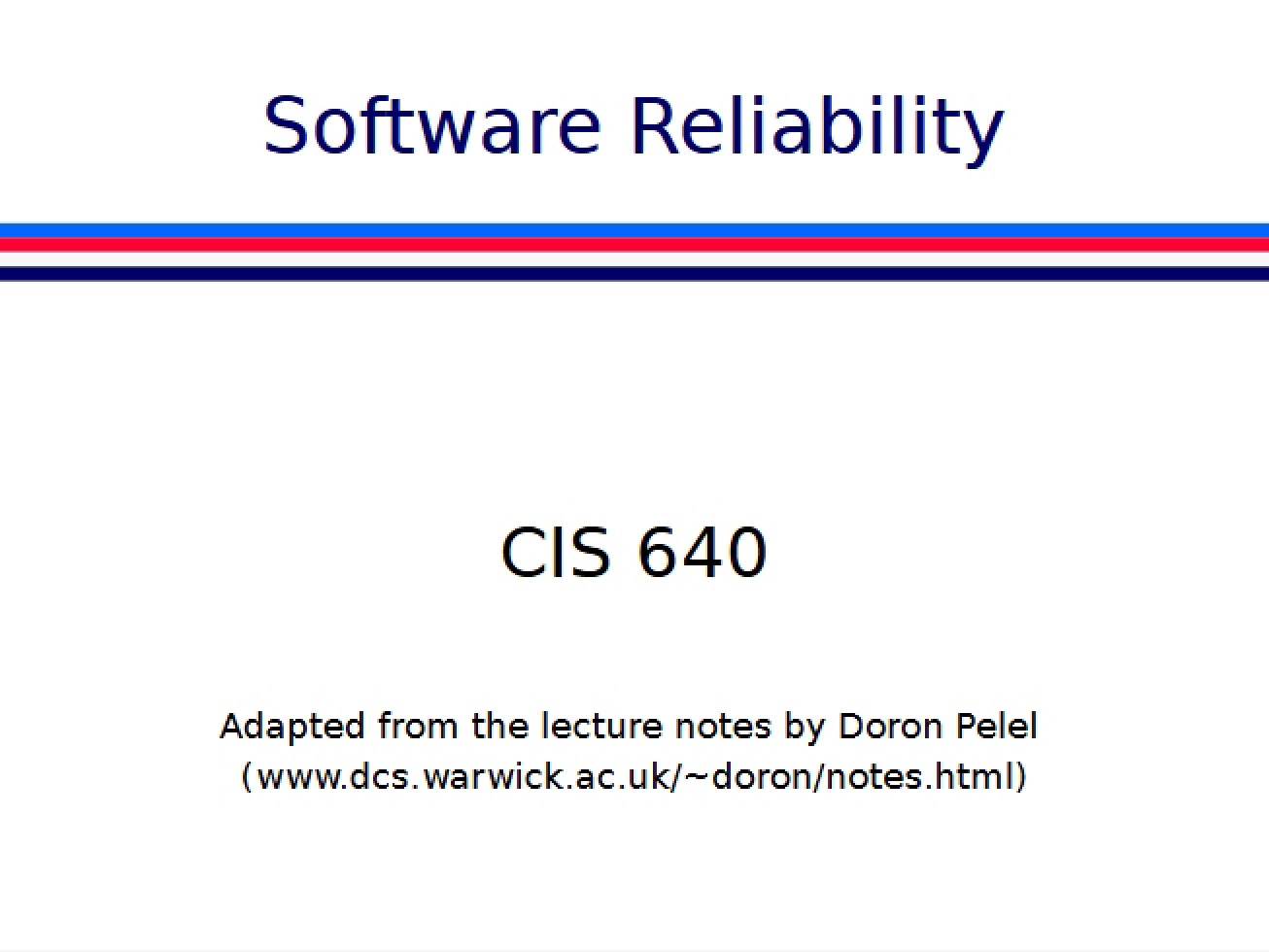 Reliability of Software