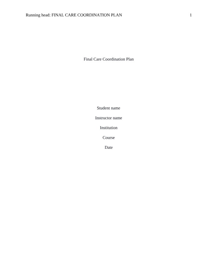 A Care Coordination Plan for Managing High Blood Pressure