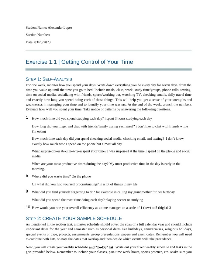 Getting Control of Your Time - Schedule Creation and Self-Analysis