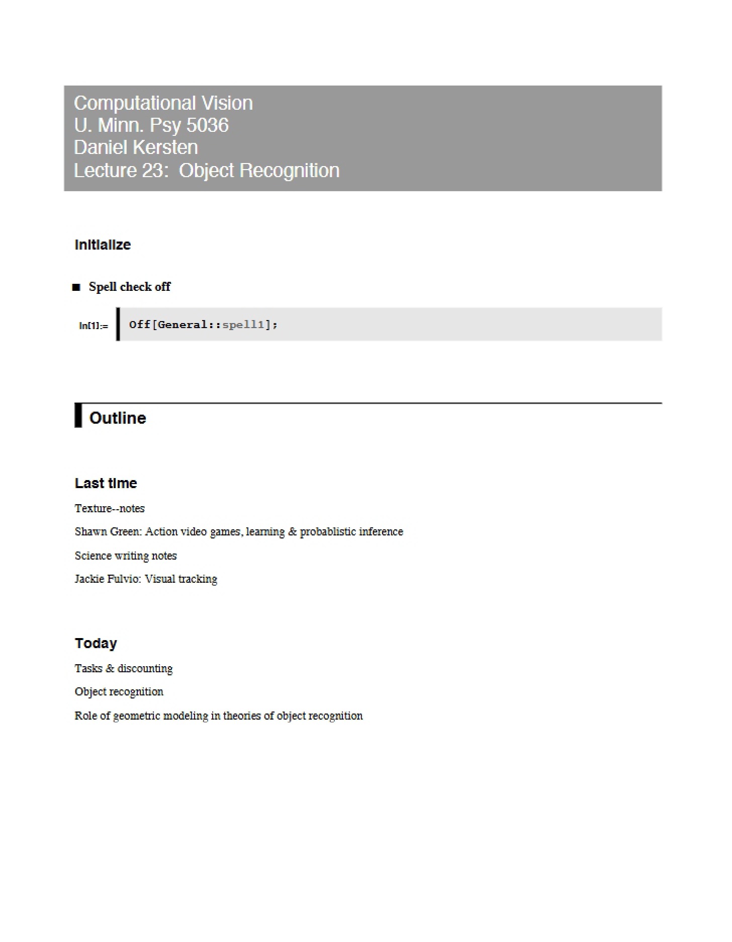 Object Recognition Systems