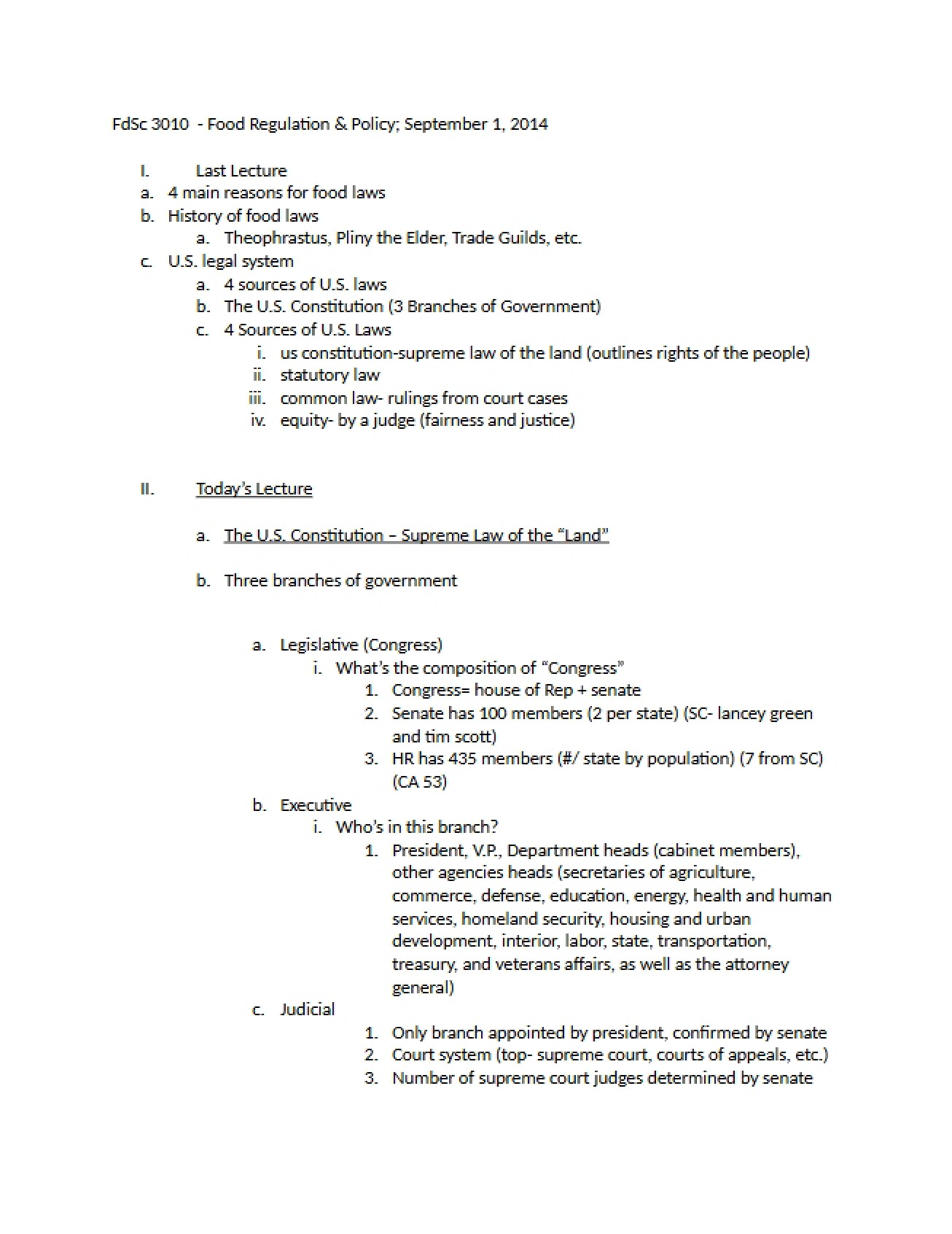 Lecture Two (Sept 1)