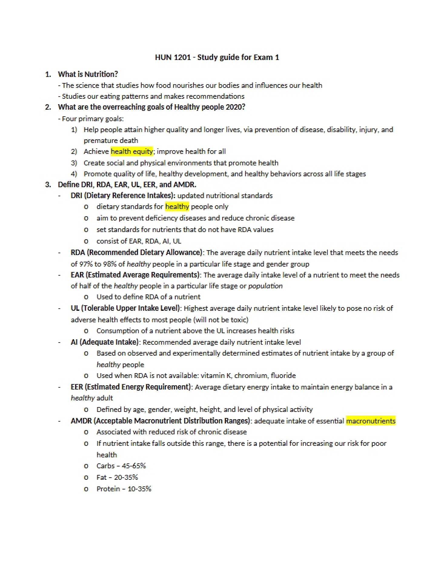 First Unit Evaluation