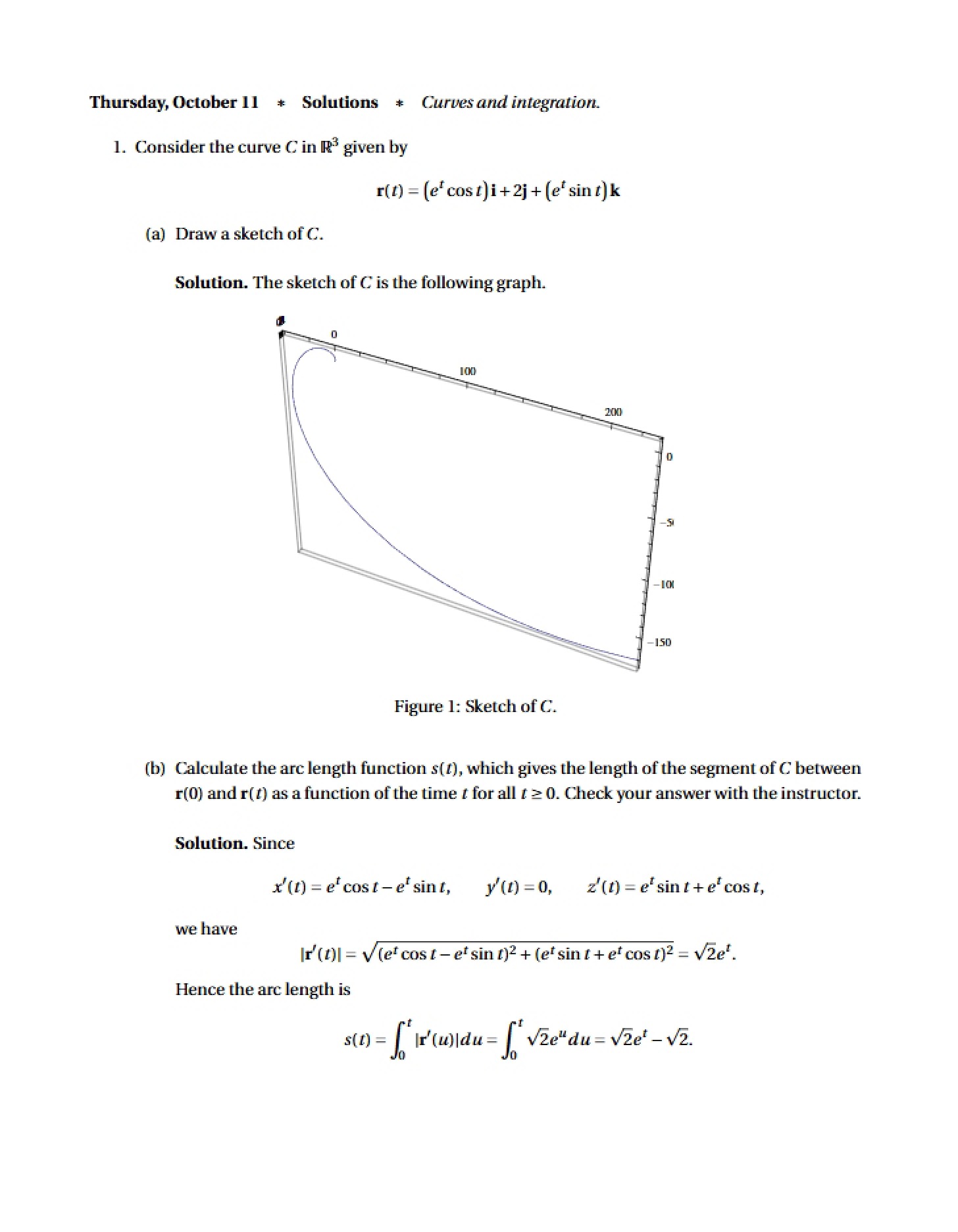 Worksheet Solutions Oct 11, 2012