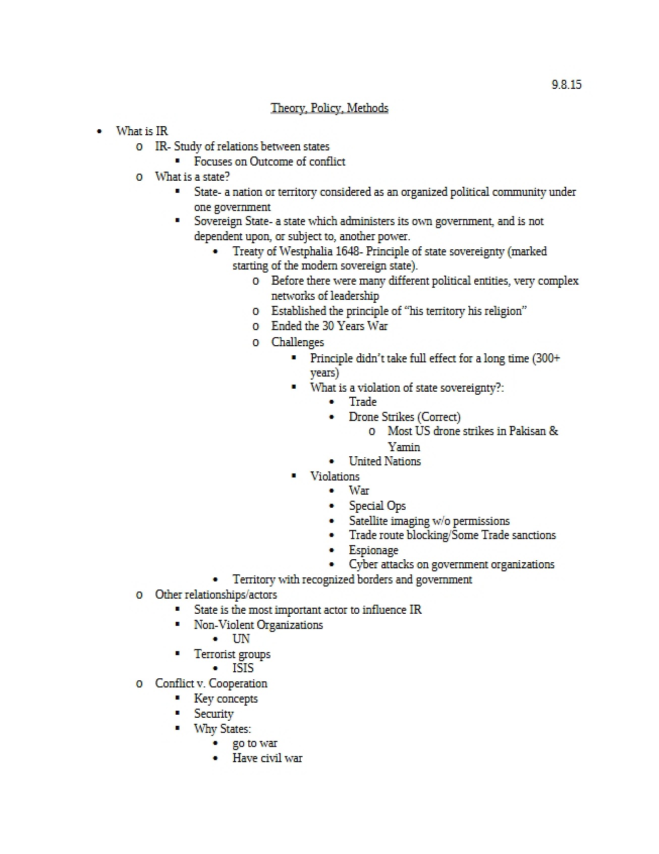 Methods, Policy, and Theory