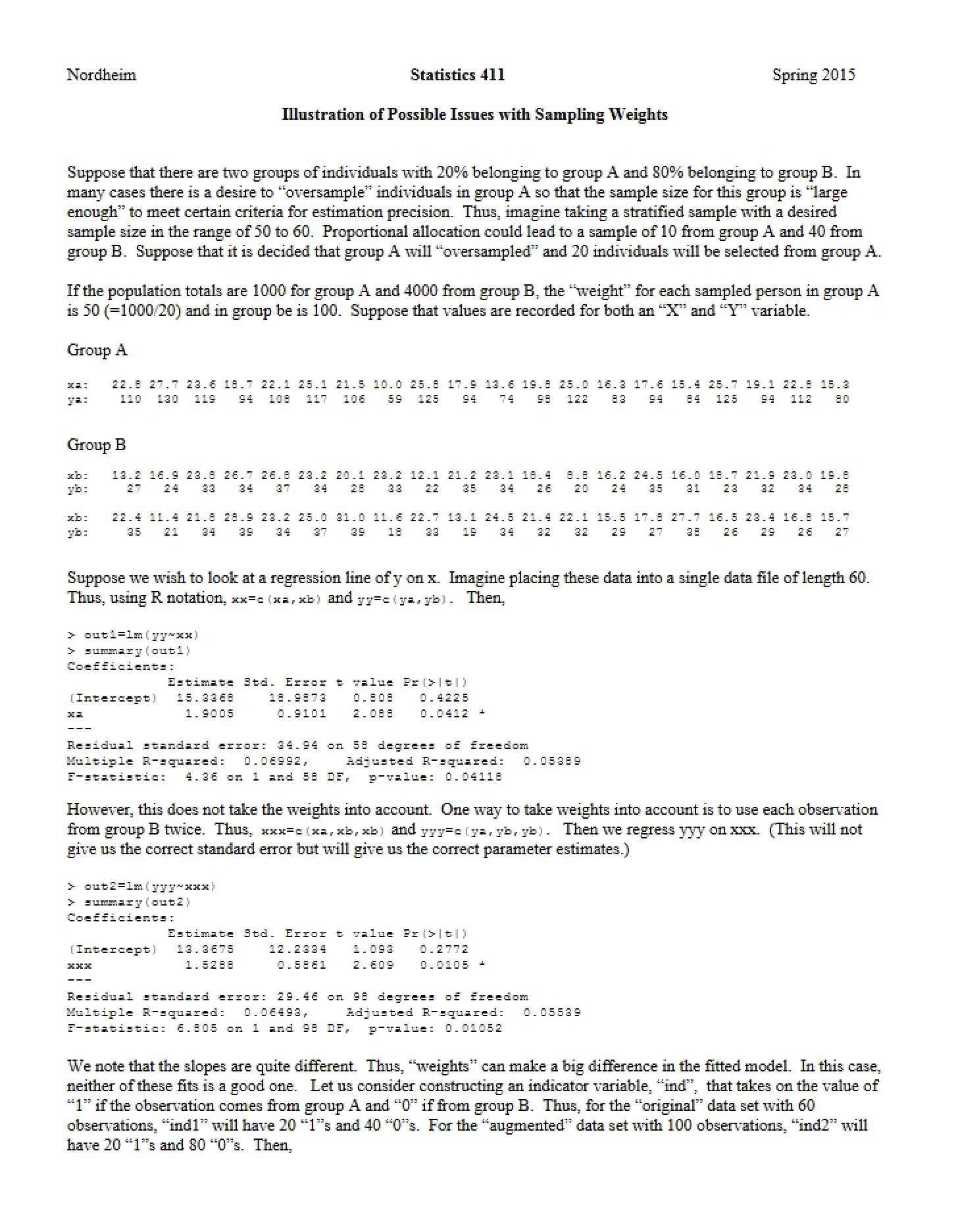 Regression Weight Example