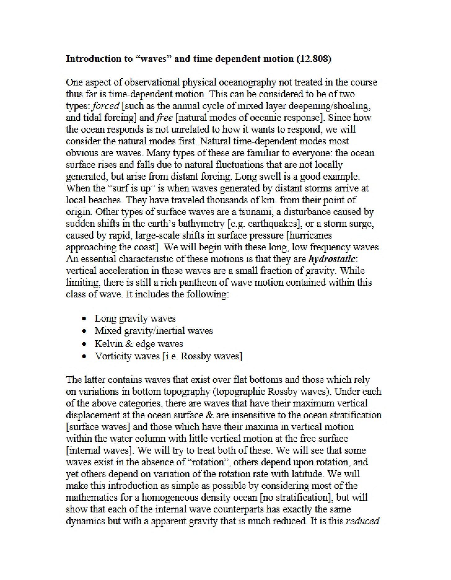 Notes for Review