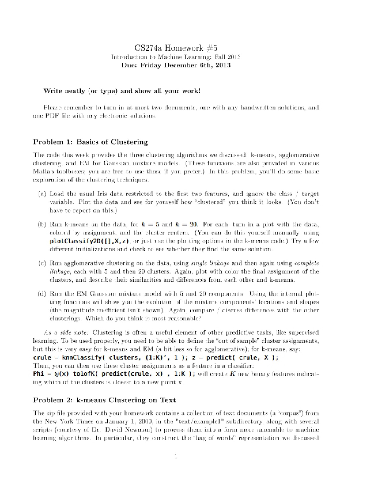 Machine Learning HW5