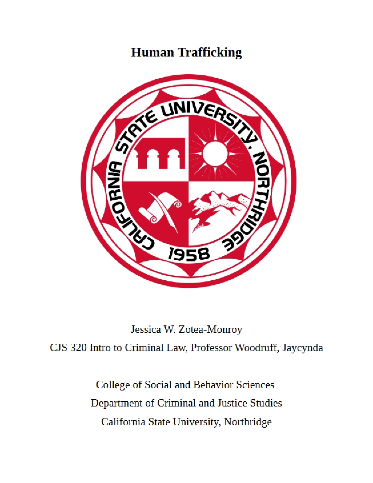 Criminal Law Human Trafficking