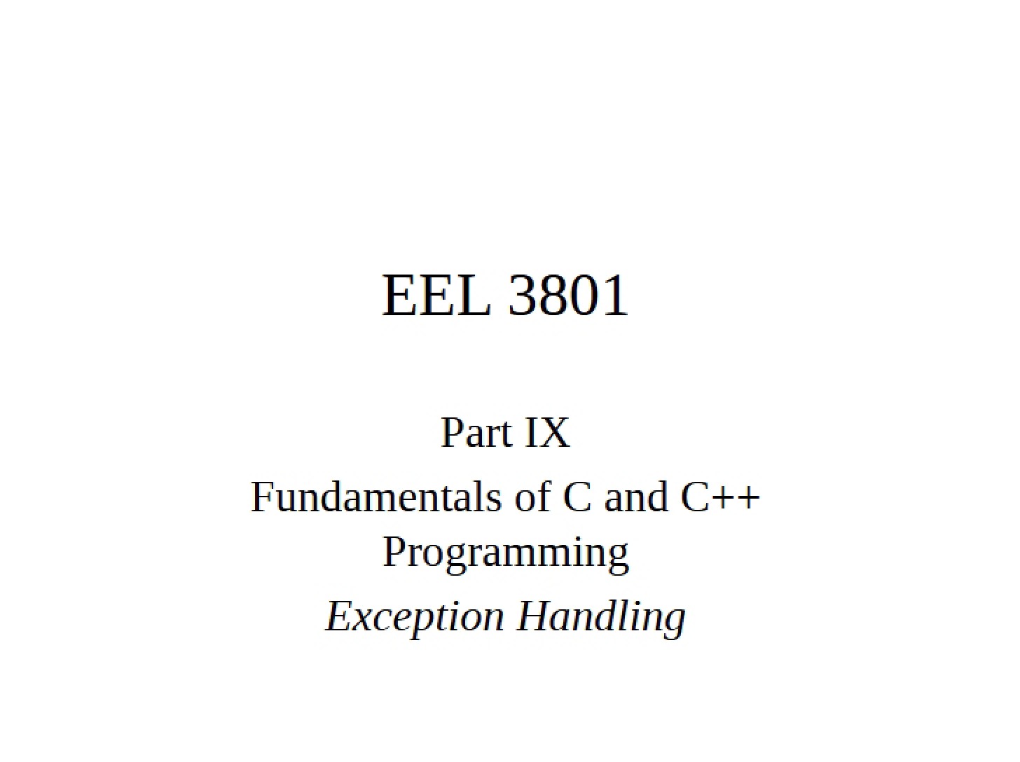 Programming Fundamentals (C and C++)