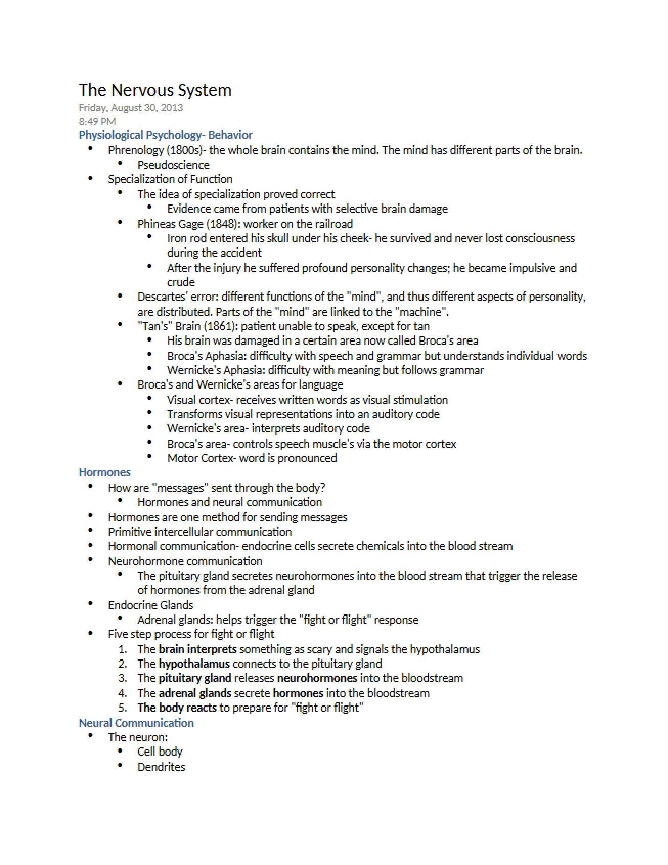 Behavior and Physiological Psychology