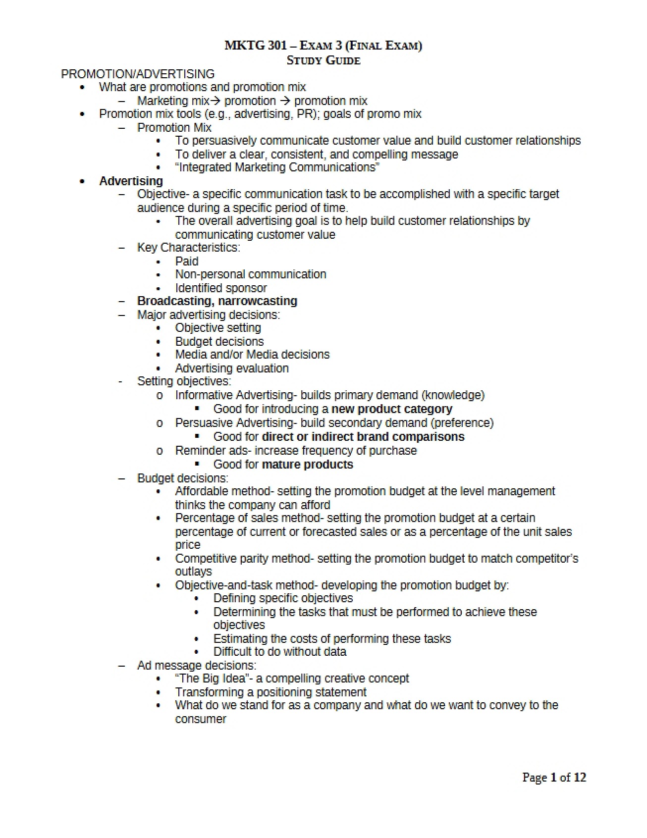 Third Assessment Marketing