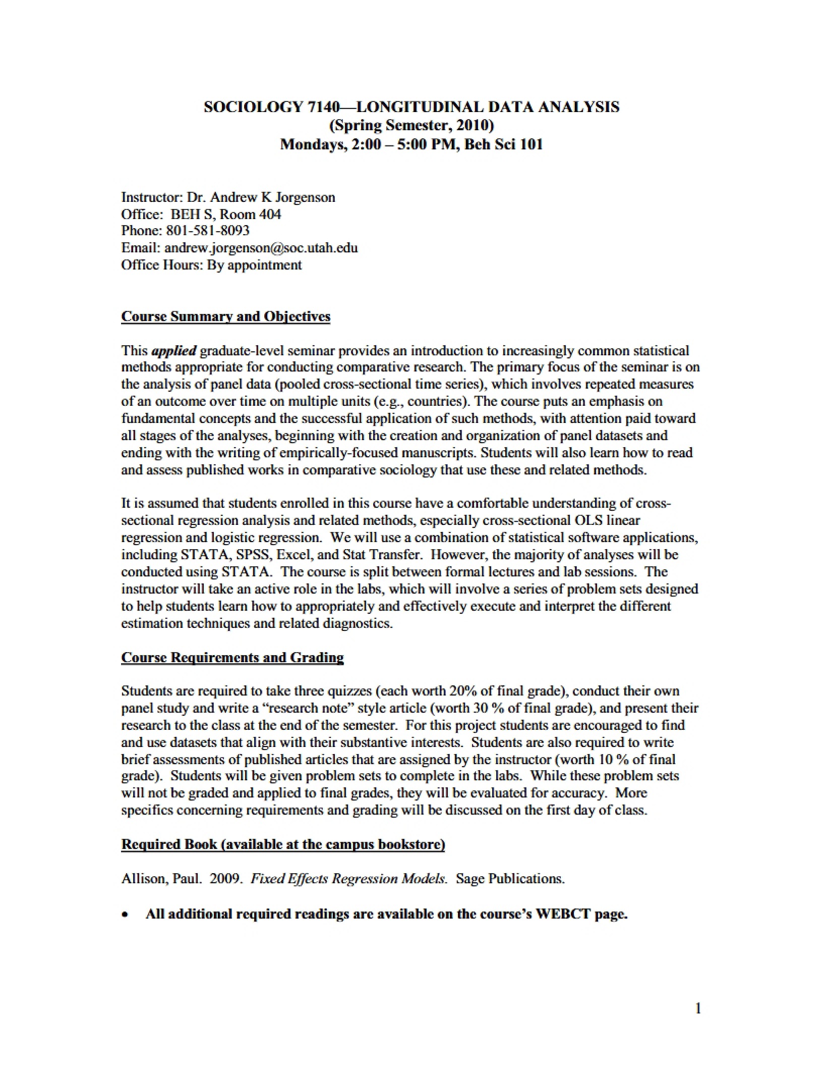 Syllabus for Sociology 7140