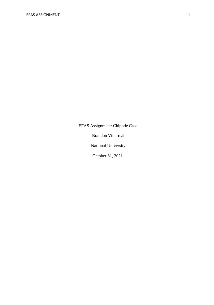 Chipotle Case - EFAS Assignment