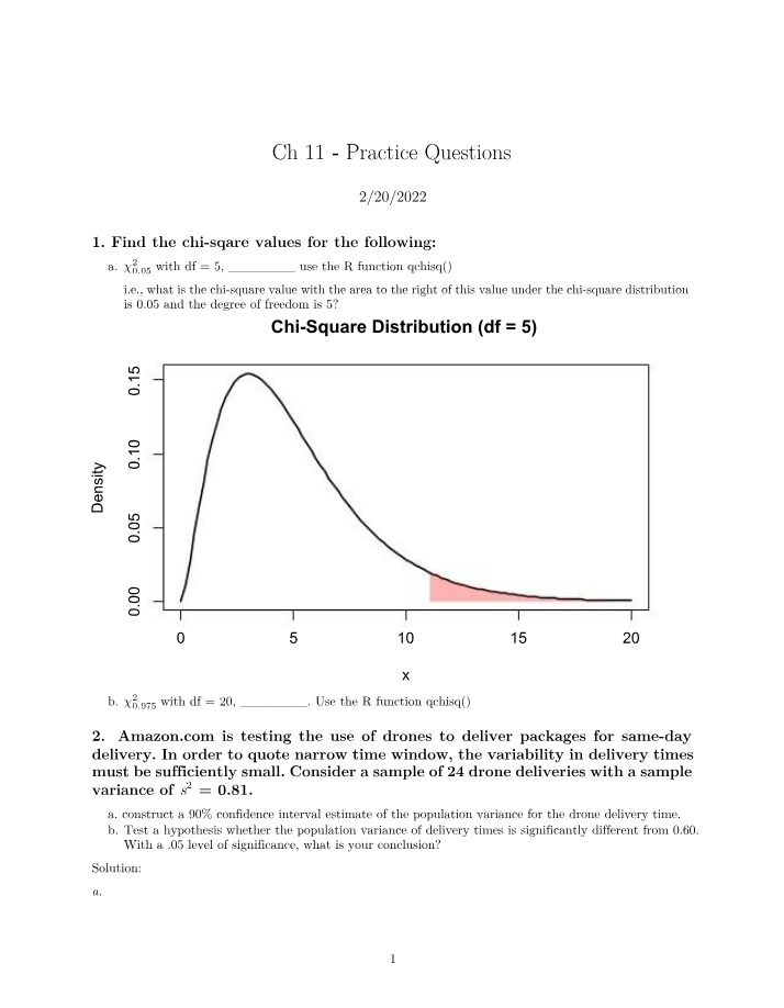 Chi-Square Values and Confidence Intervals Practice Questions