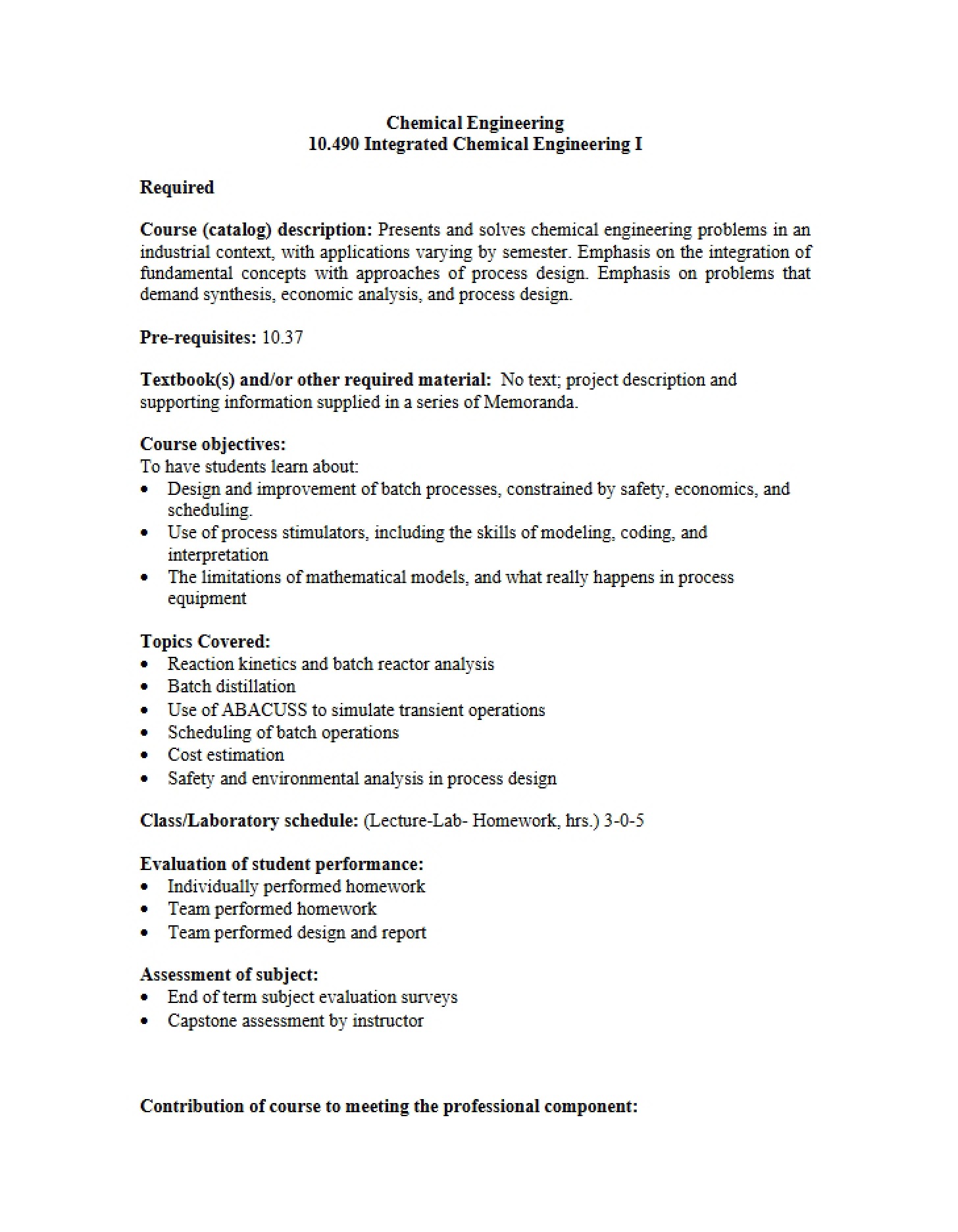 Class Syllabus