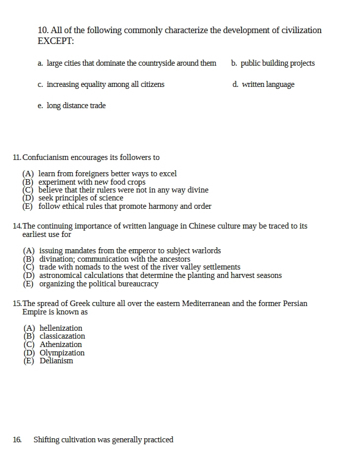 Examination Practice