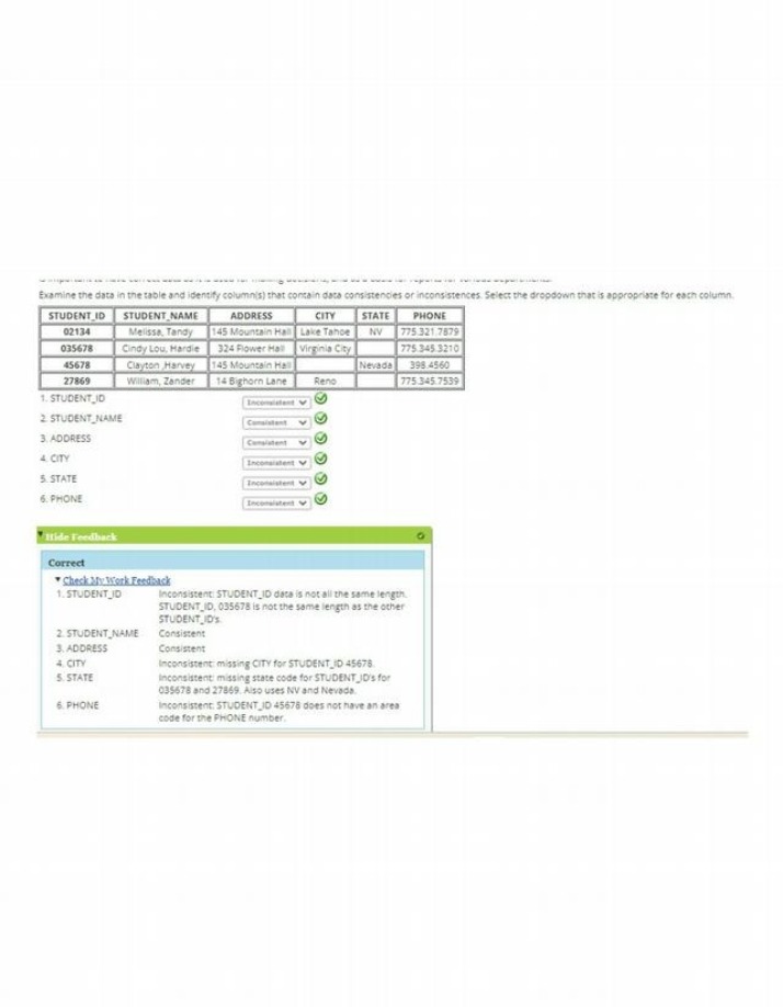 Identifying Inconsistencies in Student Data