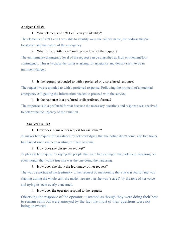 BBQ Becky 911 Call Transcript Analysis - Week 3